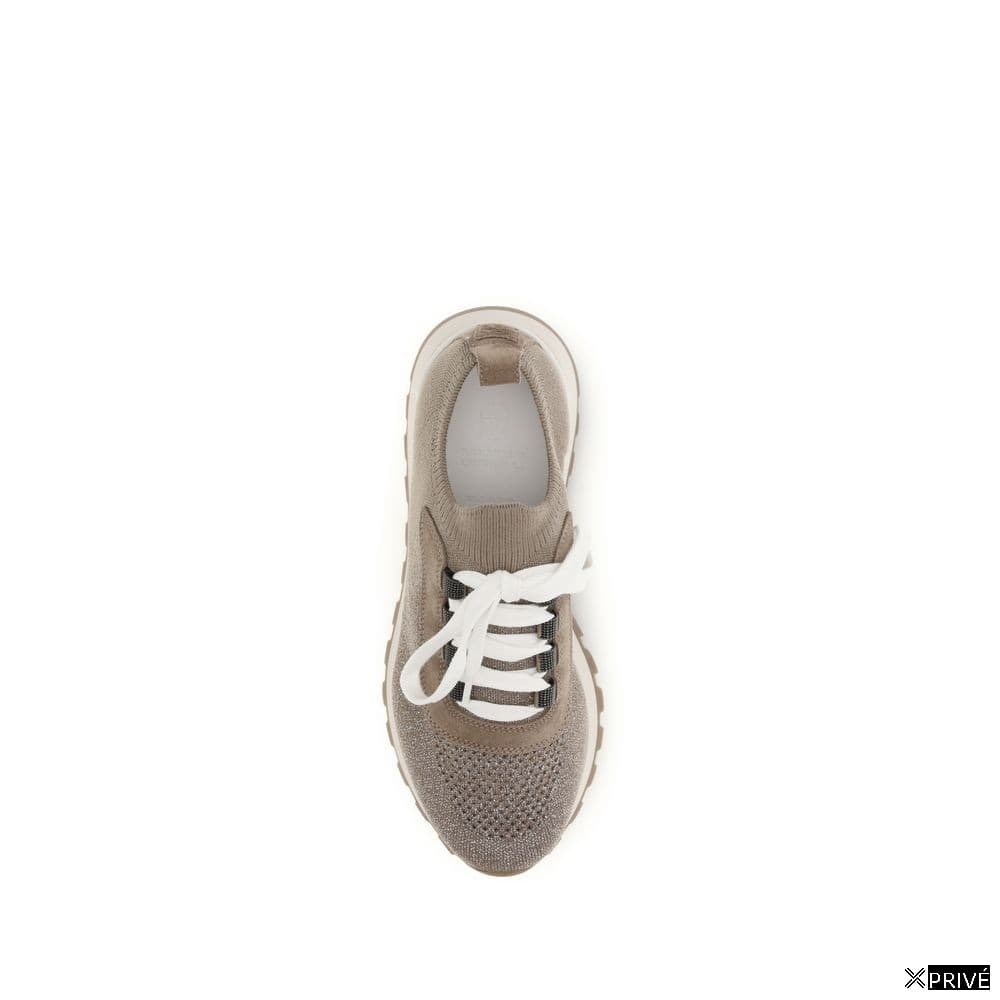 Chaussures de sport beiges en Coton — 4