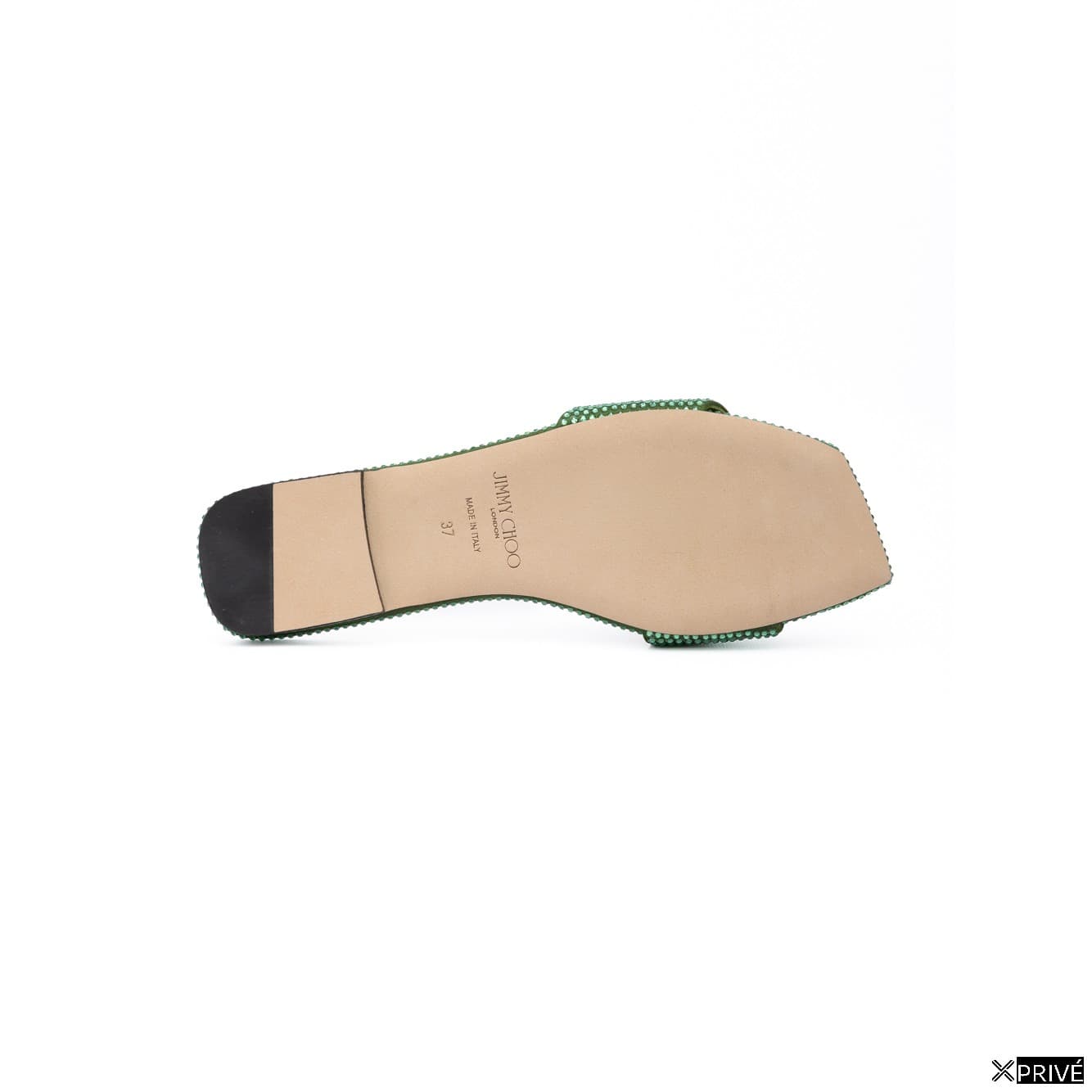 Chaussures plates vertes en Satin — 4