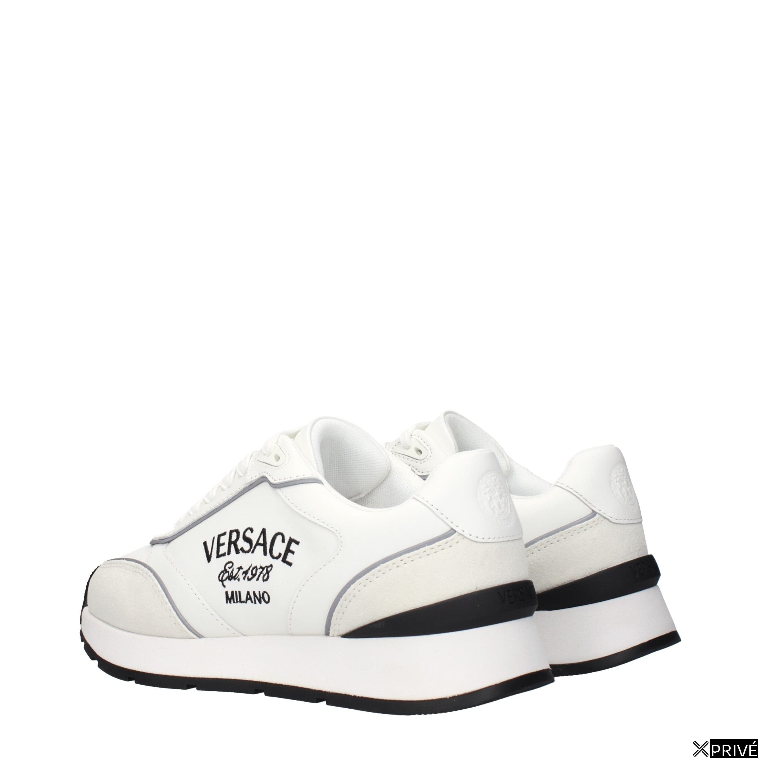 White Leather Low Top Sneakers — 4