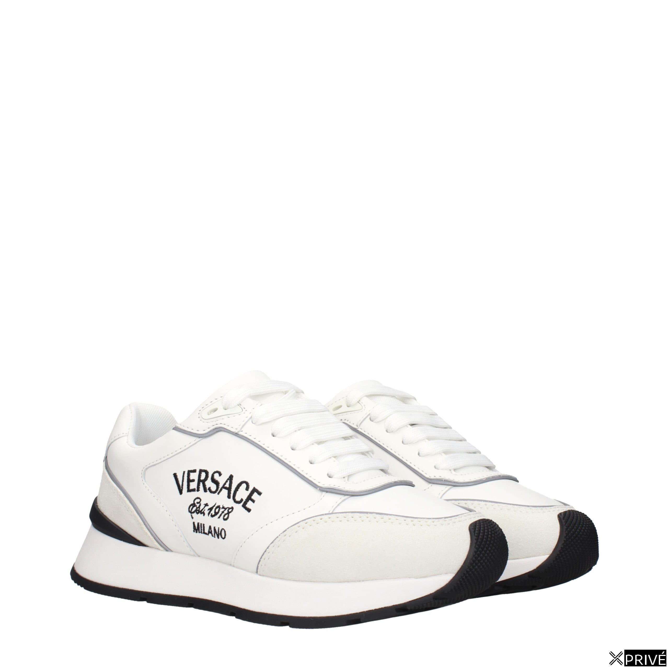 White Leather Low Top Sneakers — 2