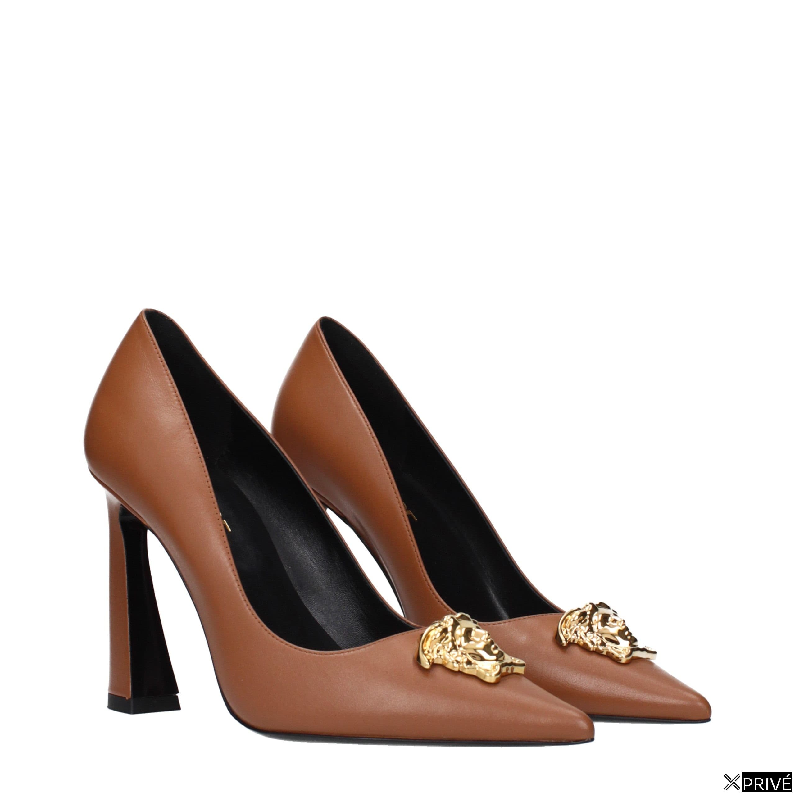 Brown Leather High Heel Pumps — 2