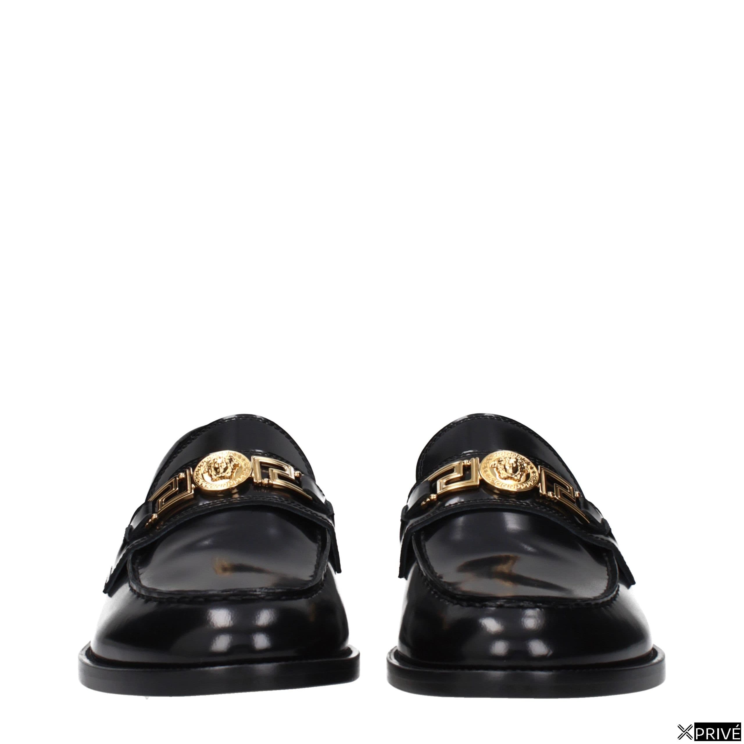 Black Leather Slip-On Loafers — 3