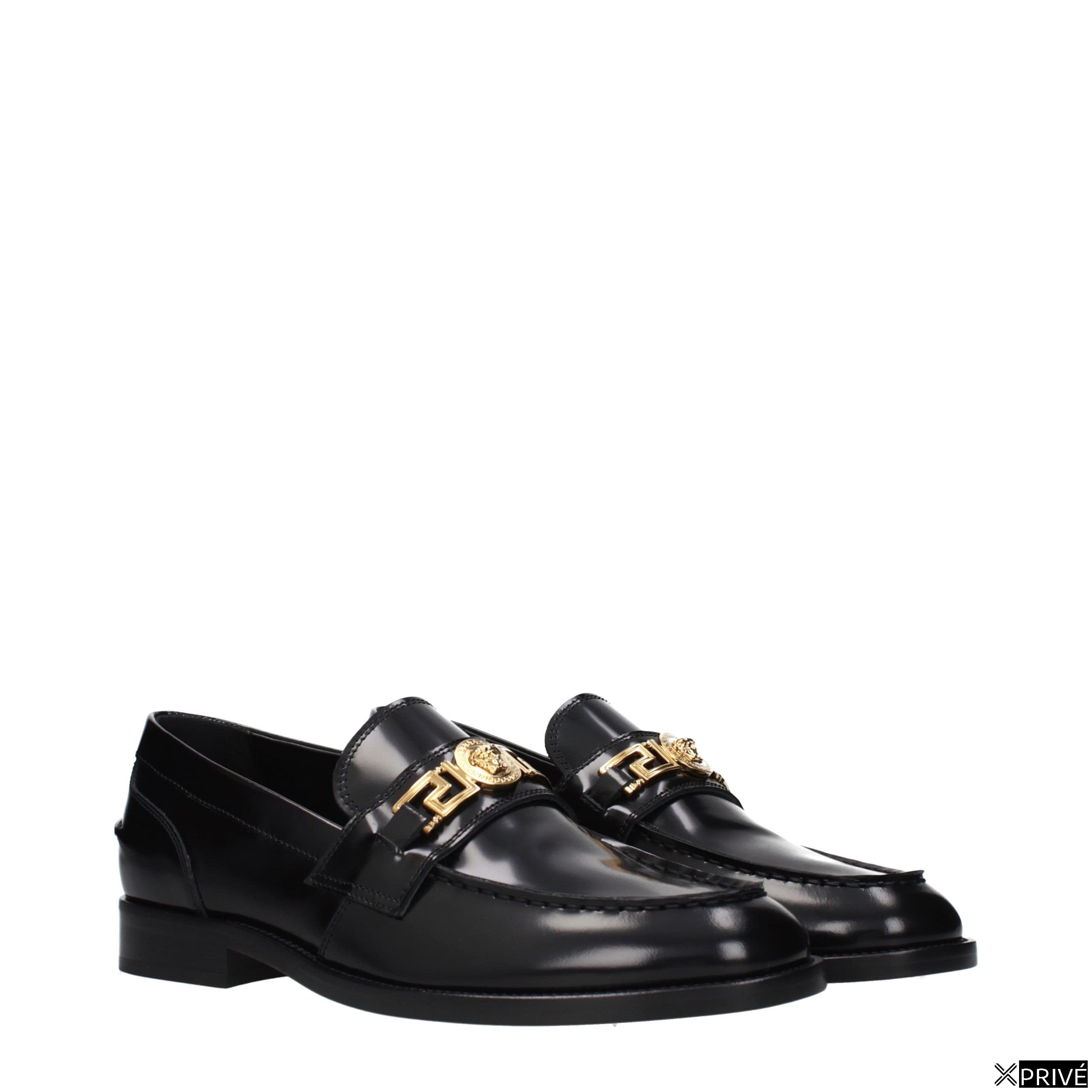 Black Leather Slip-On Loafers — 2