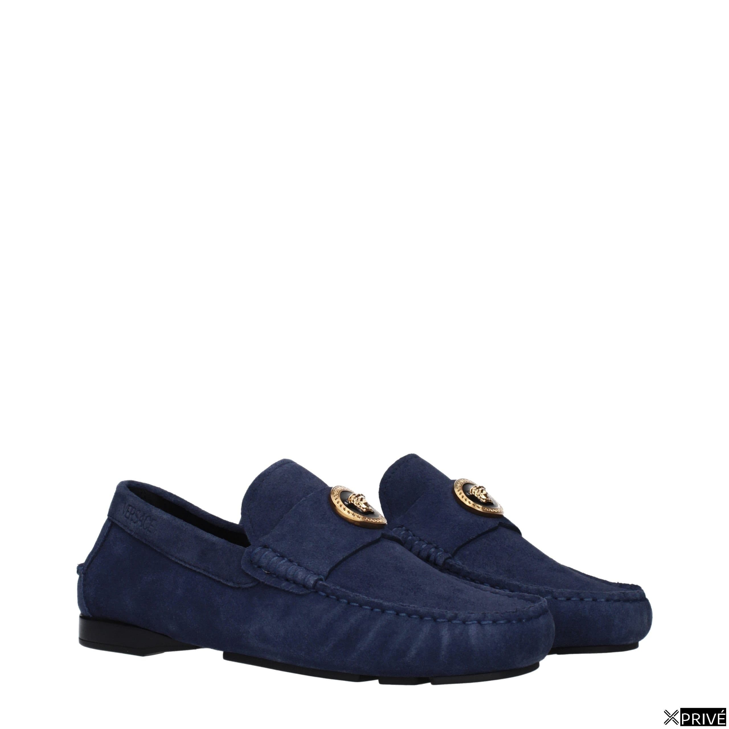 Blue Leather Slip-On Loafers — 2