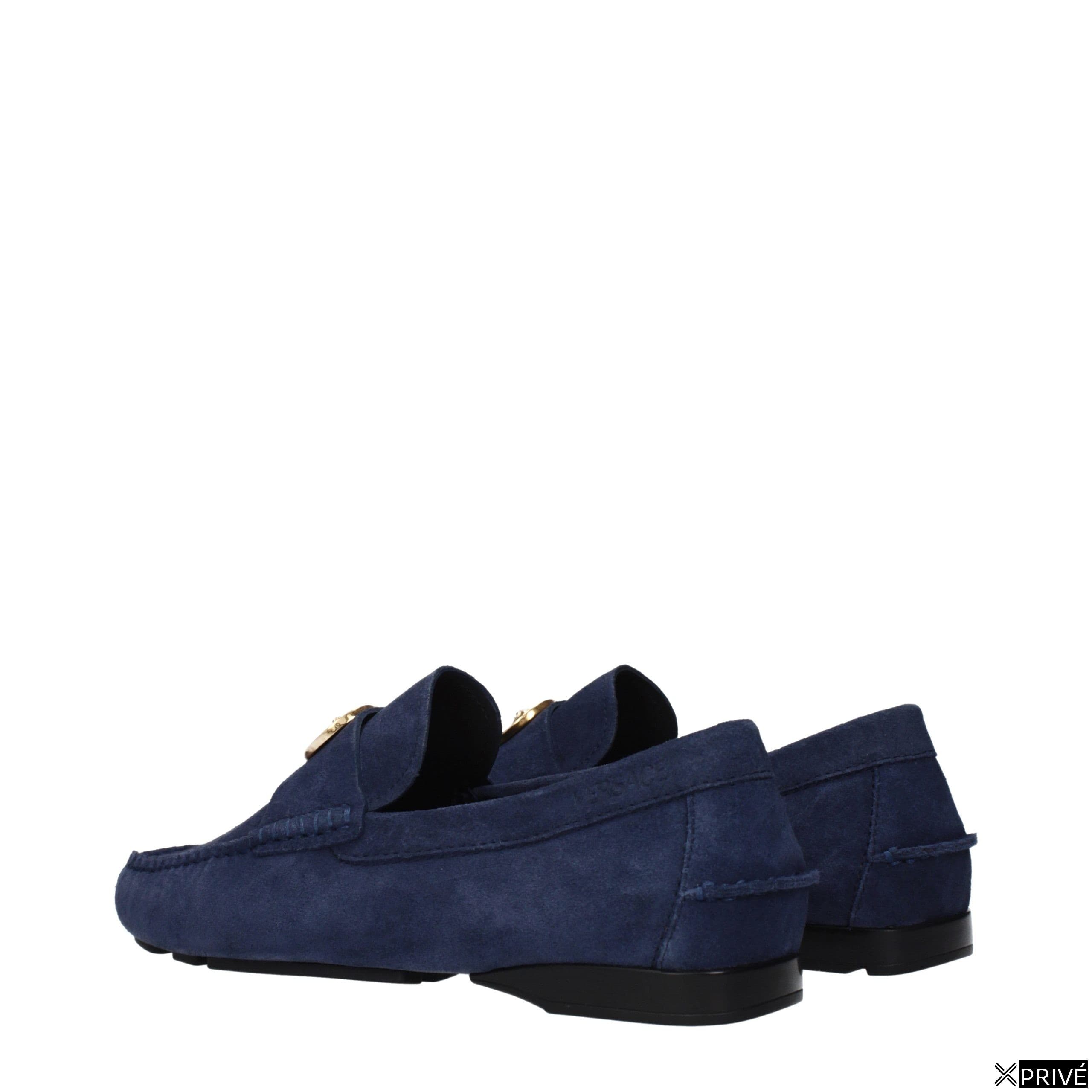 Blue Leather Slip-On Loafers — 4