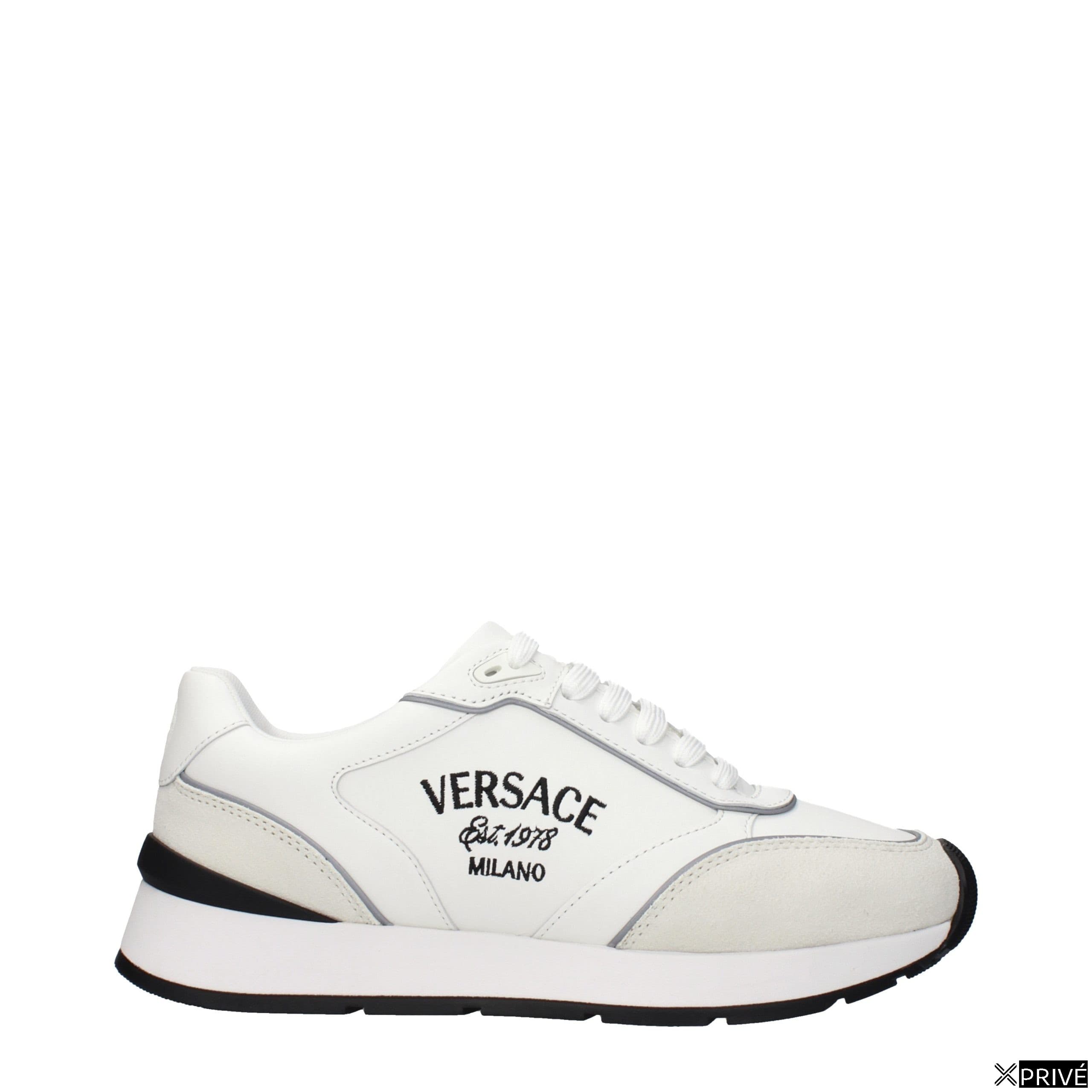 White Leather Athletic Sneakers — 1