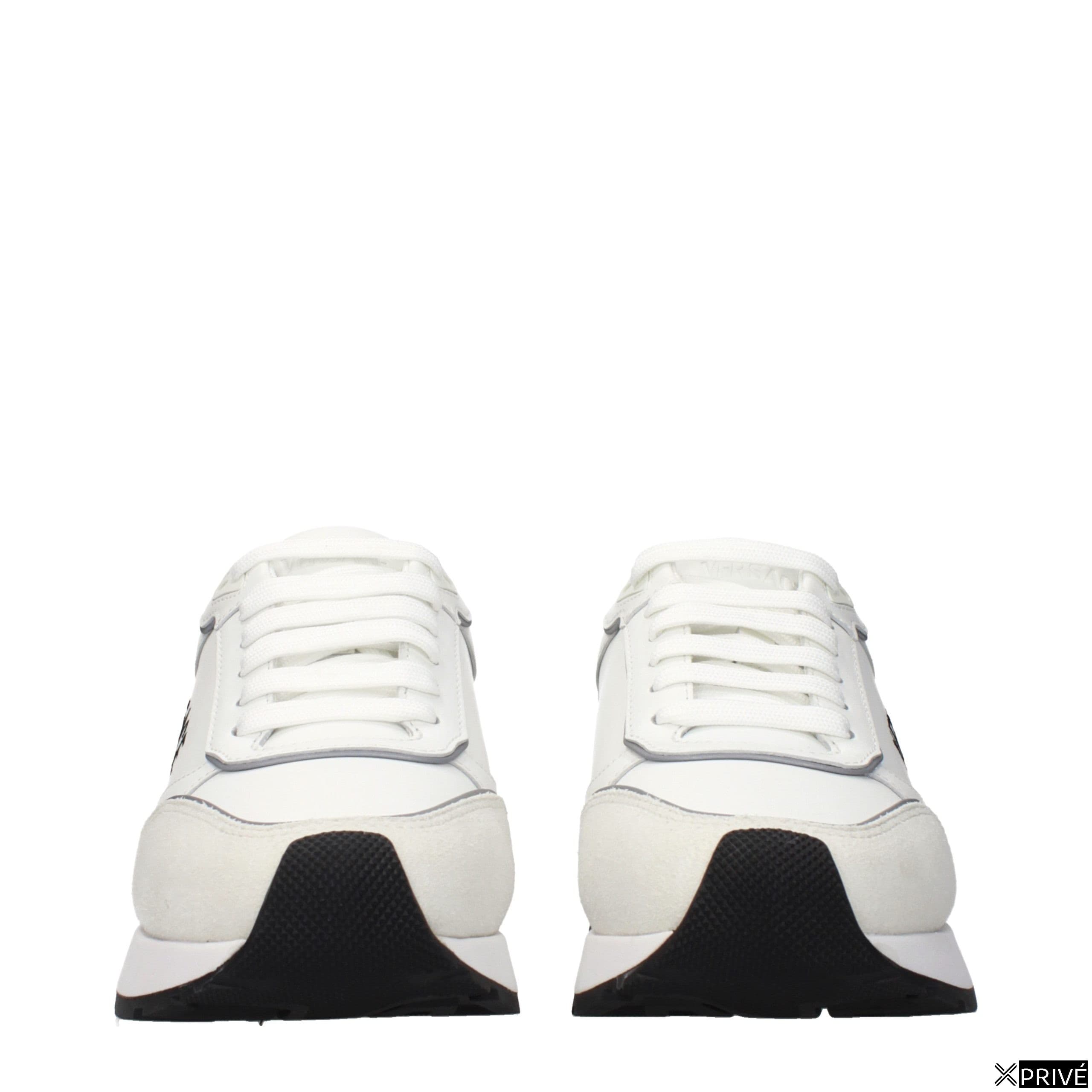 White Leather Athletic Sneakers — 3