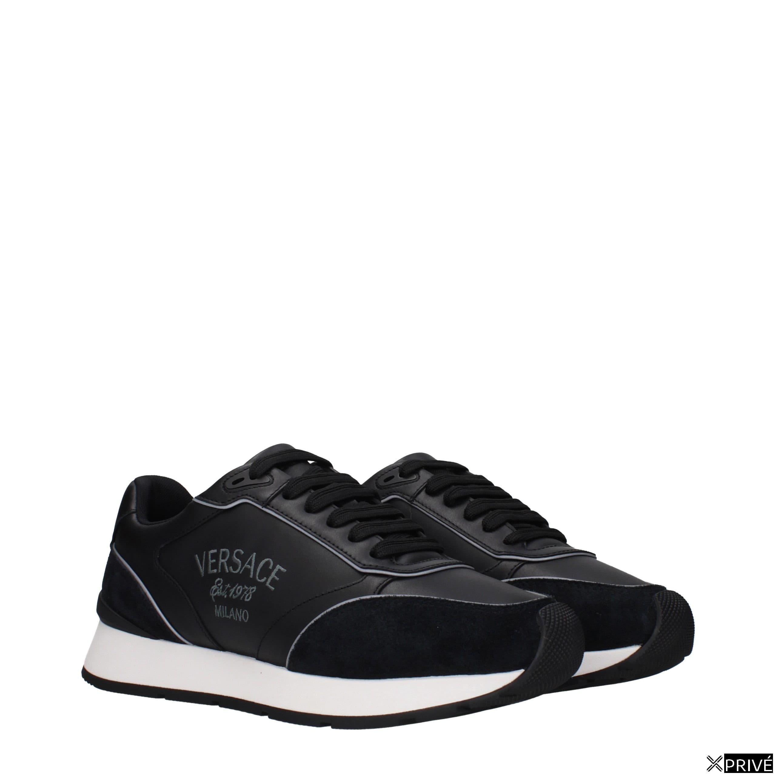 Black Leather Low Top Sneakers — 2