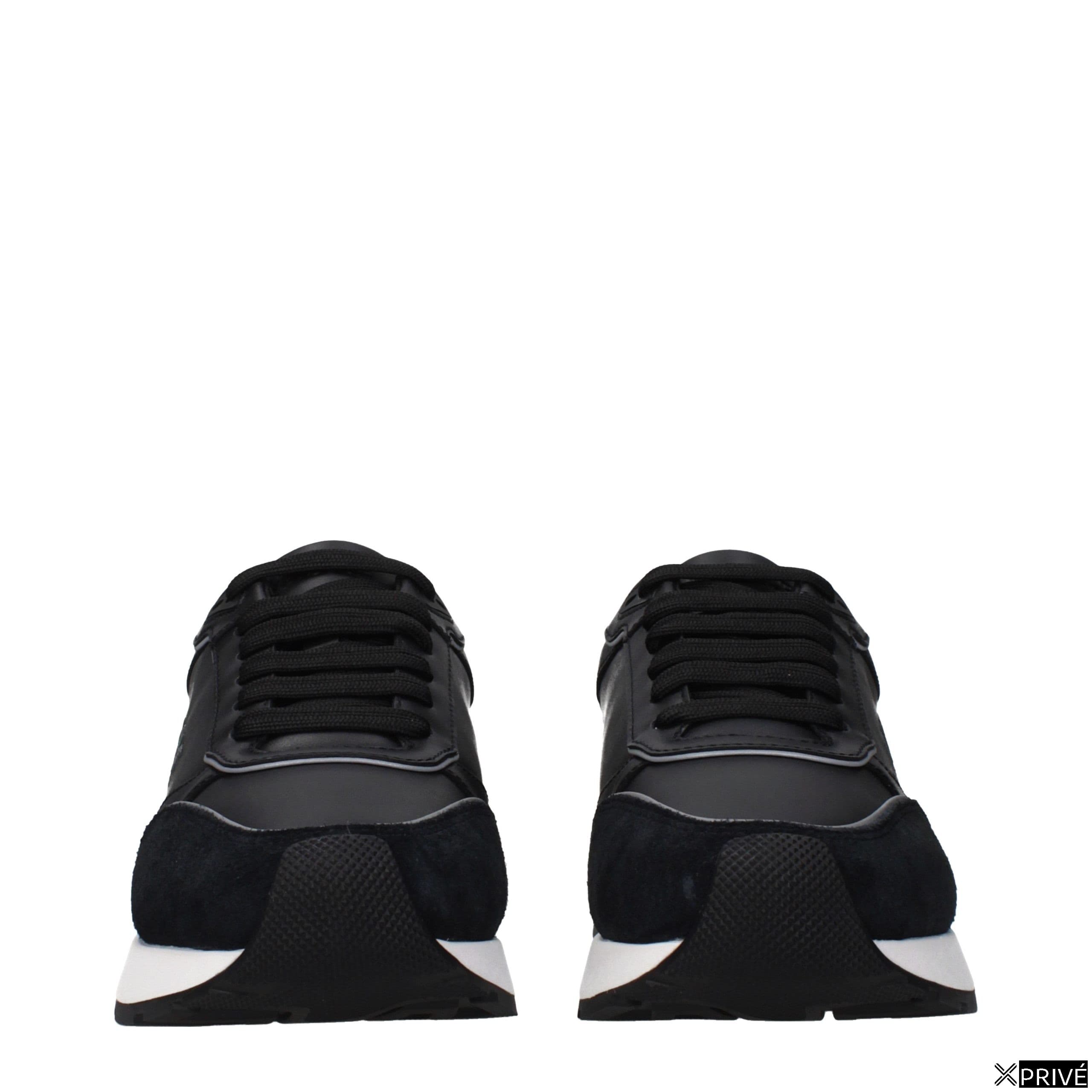 Black Leather Low Top Sneakers — 3