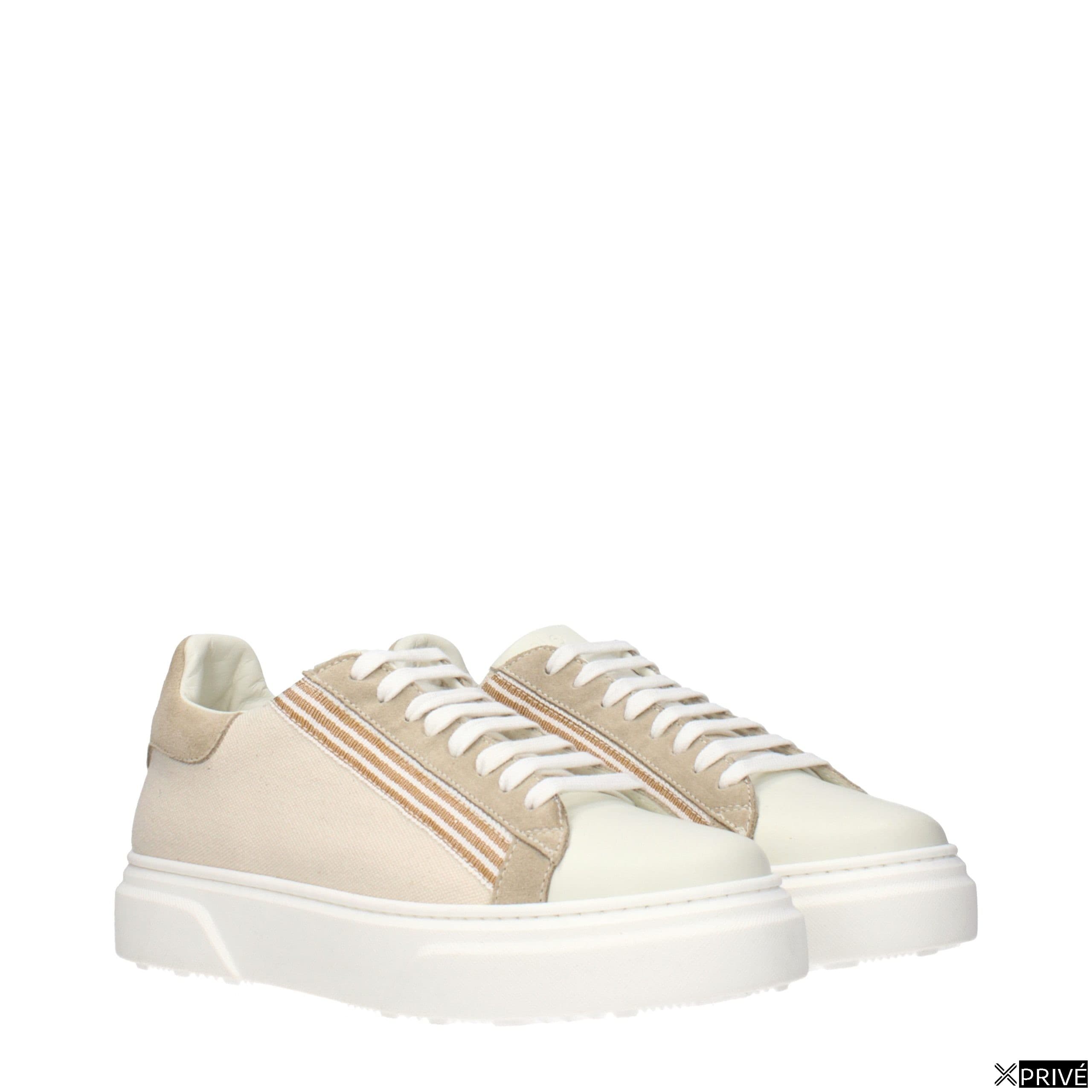 Chaussures de sport beiges en Tissu — 2