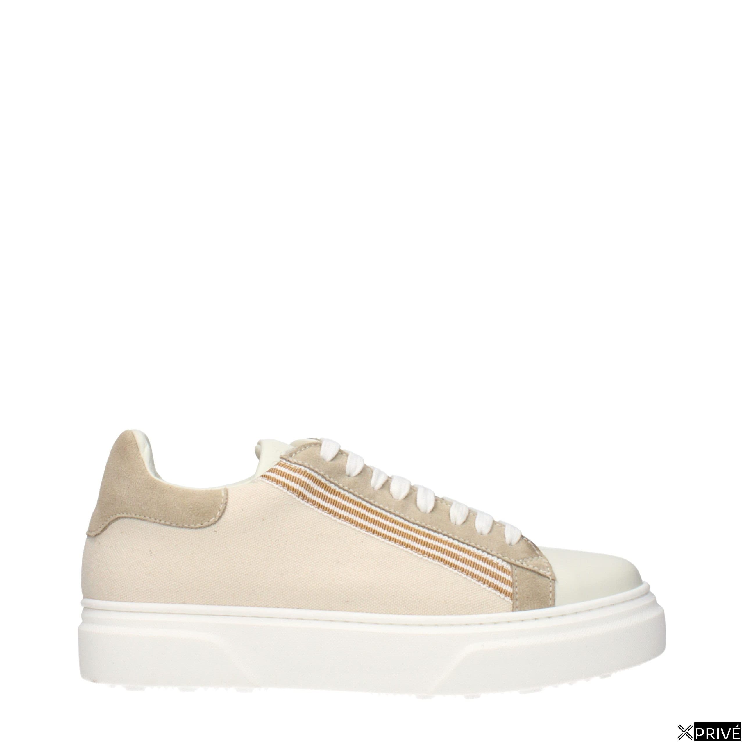 Chaussures de sport beiges en Tissu — 1