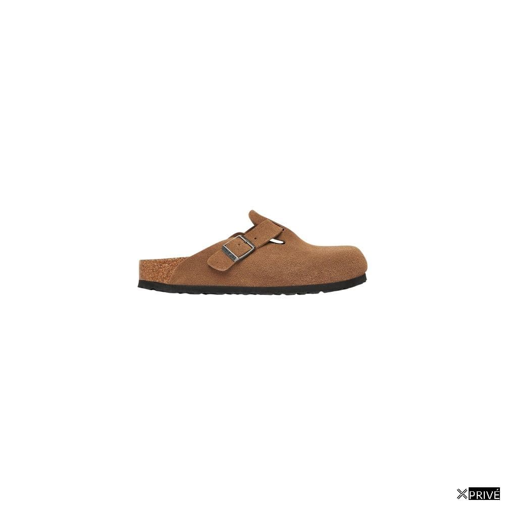 Beige Suede Leather Mules — 1