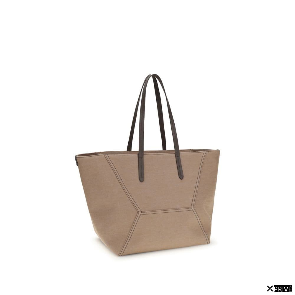 Sac bandoulière beige en Coton — 2