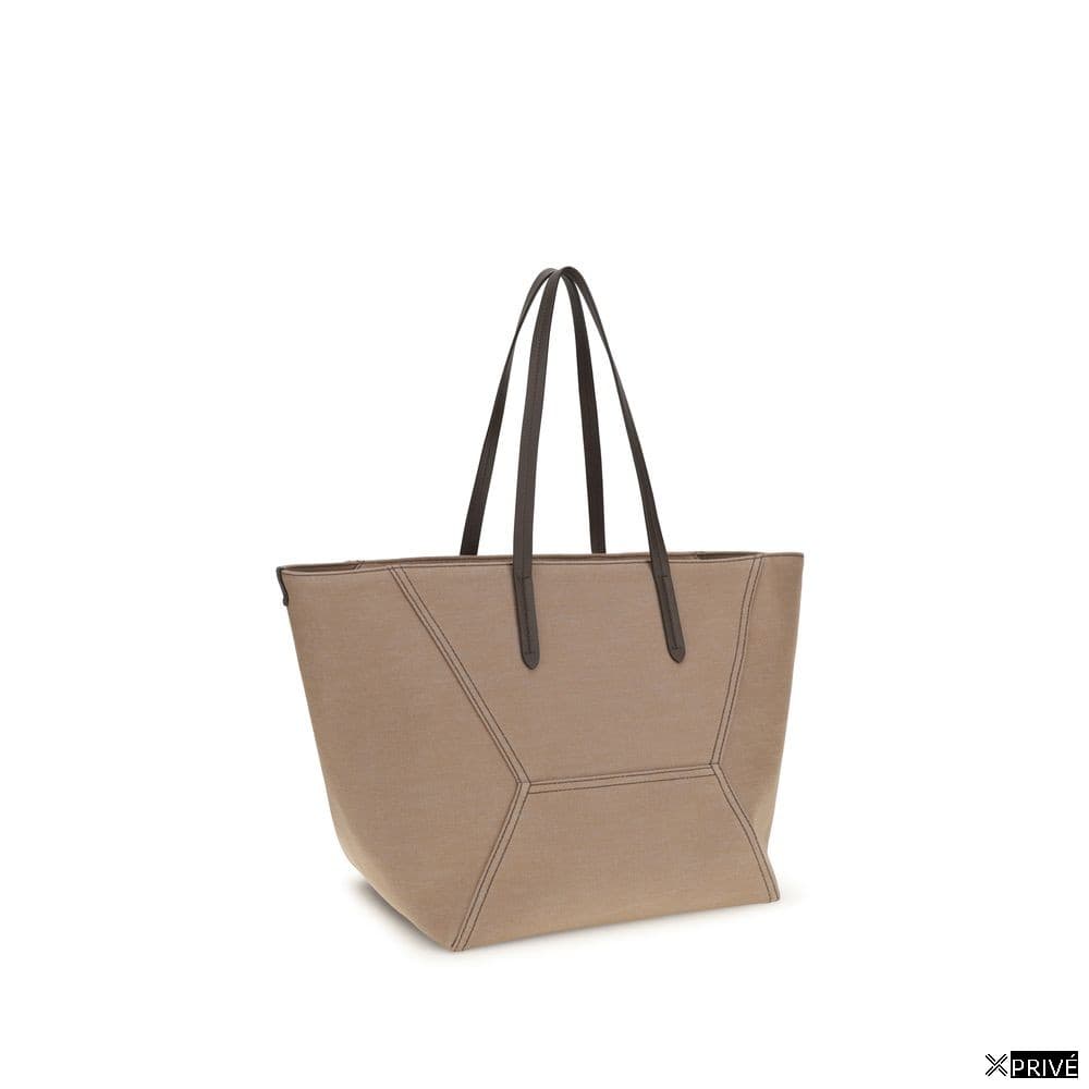 Sac bandoulière beige en Coton — 3