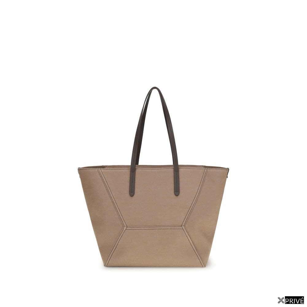 Sac bandoulière beige en Coton — 1