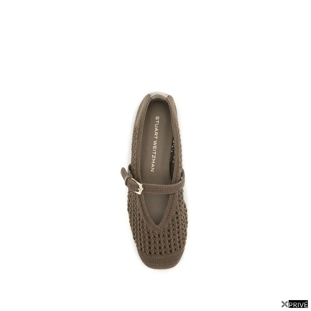 Chaussures plates beiges en Tissu — 4
