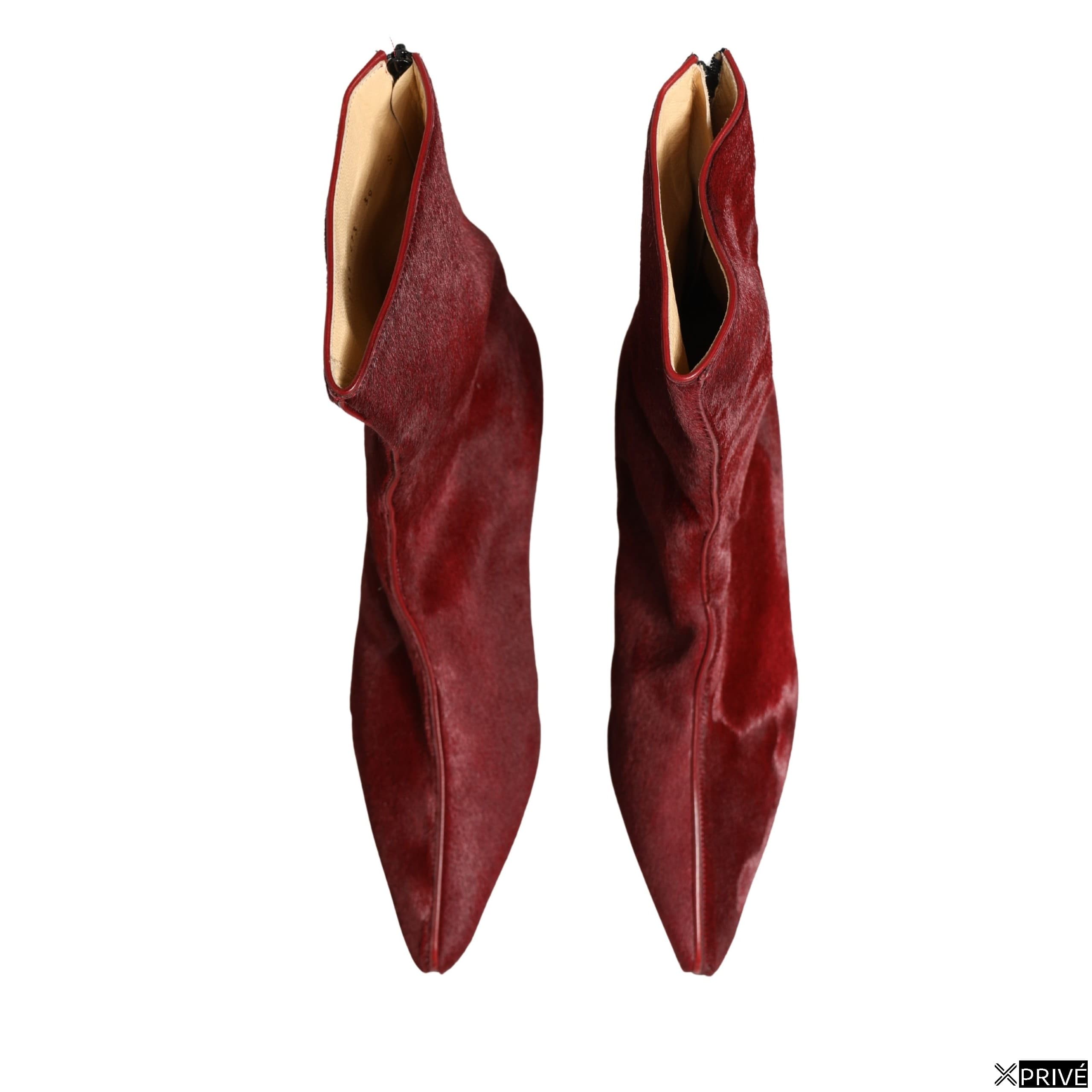 Bottes bordeaux en Fourrure — 4