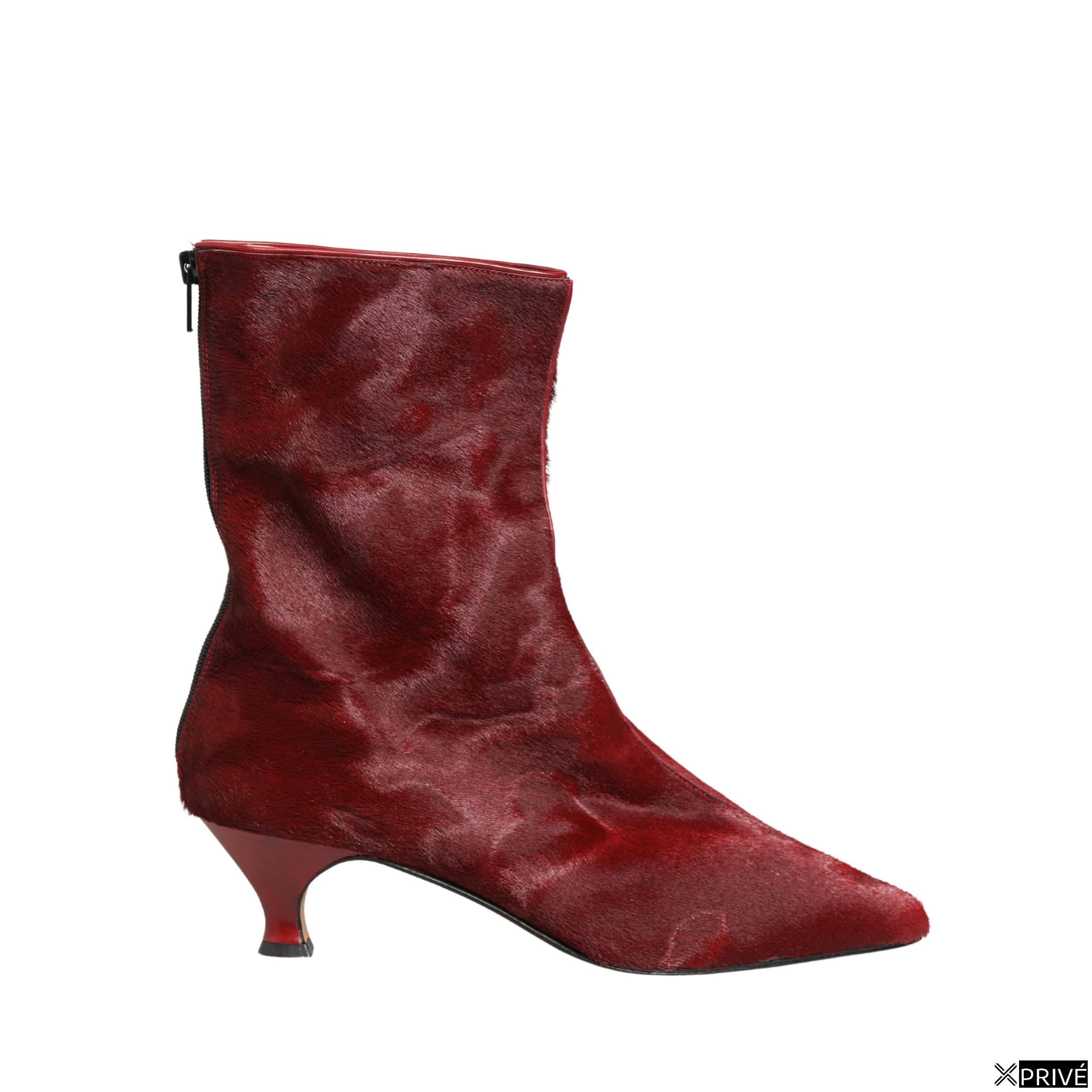 Bottes bordeaux en Fourrure — 1