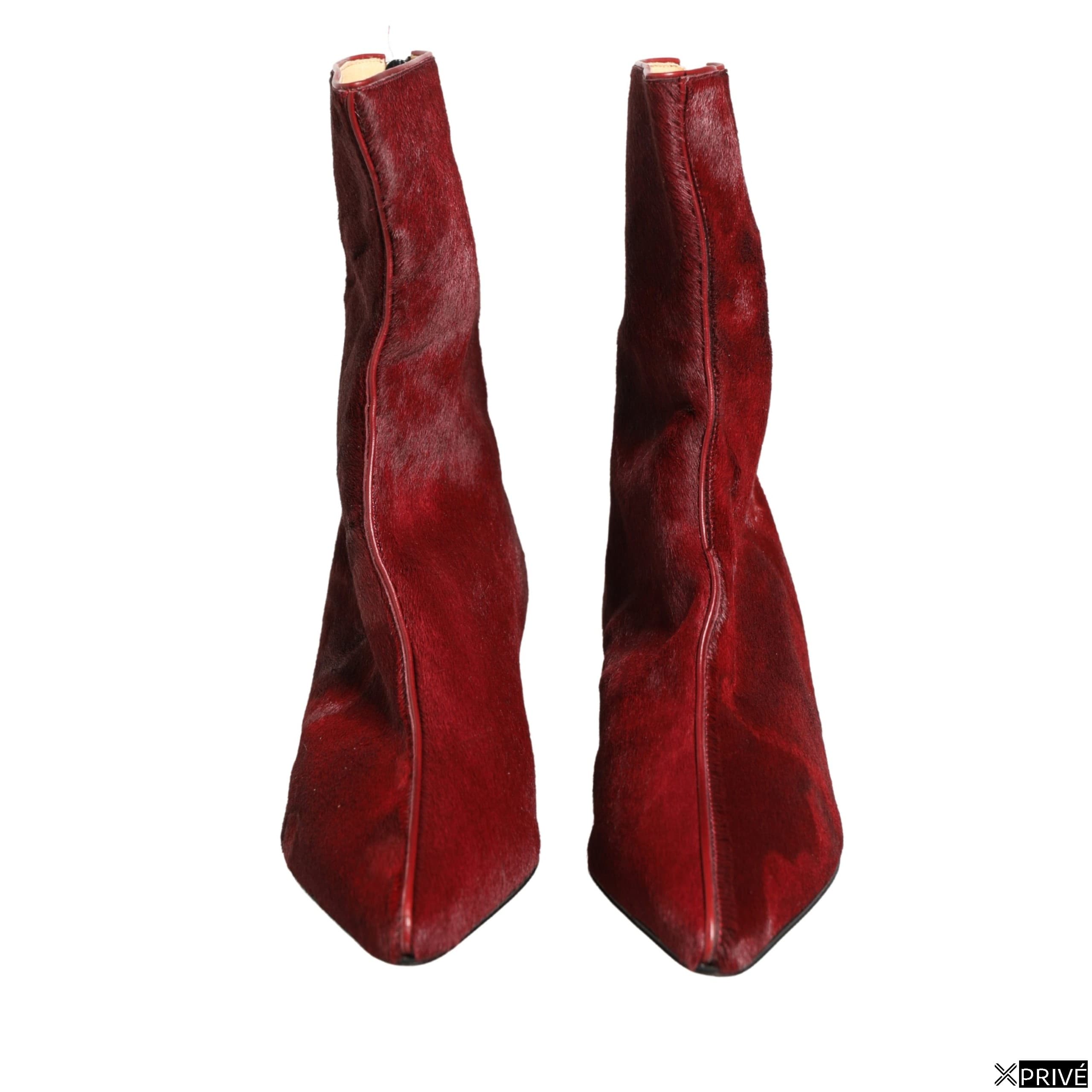 Bottes bordeaux en Fourrure — 3