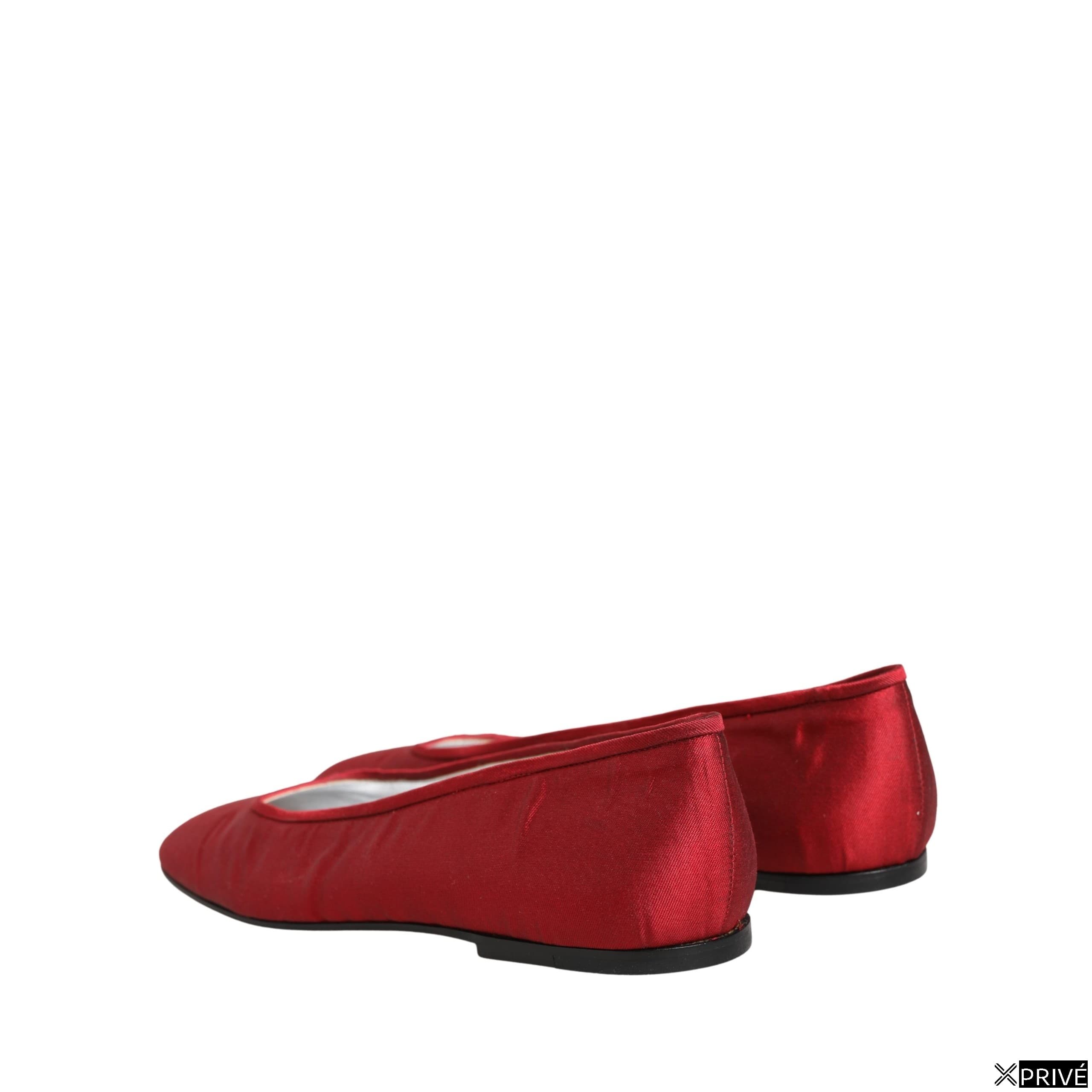 Chaussures plates rouges en Satin — 5