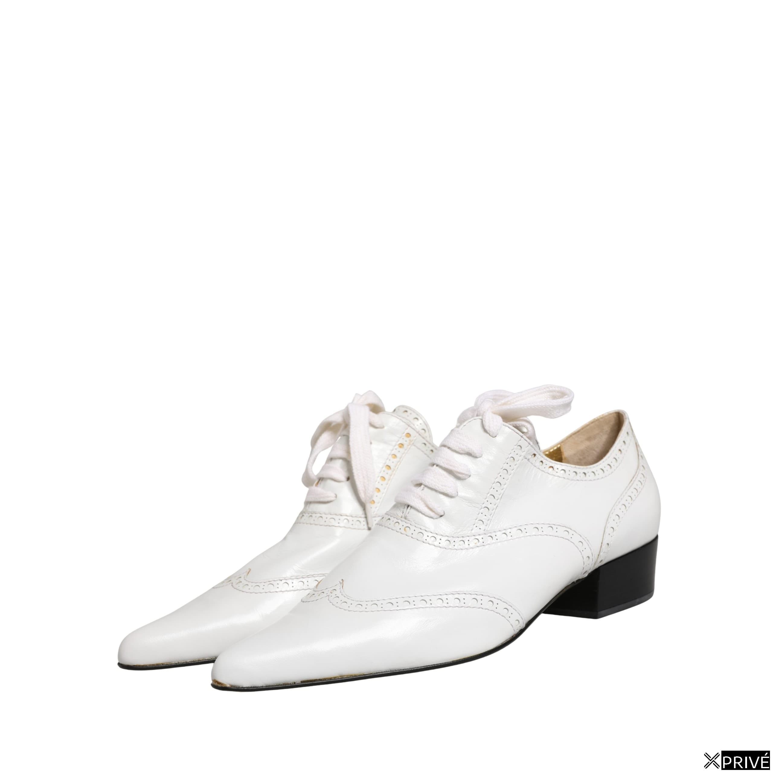 Chaussures plates blanches en Cuir — 5