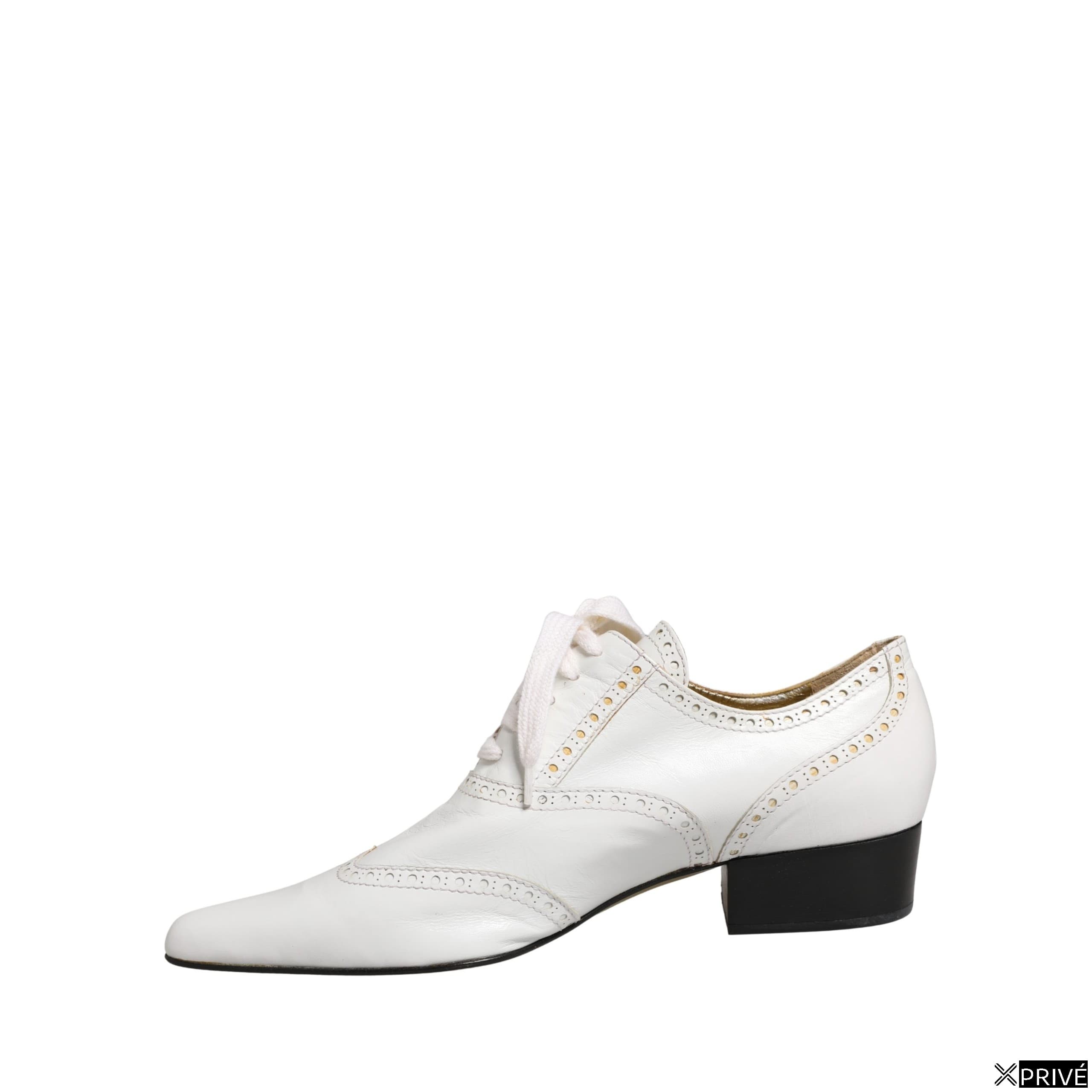 Chaussures plates blanches en Cuir — 3