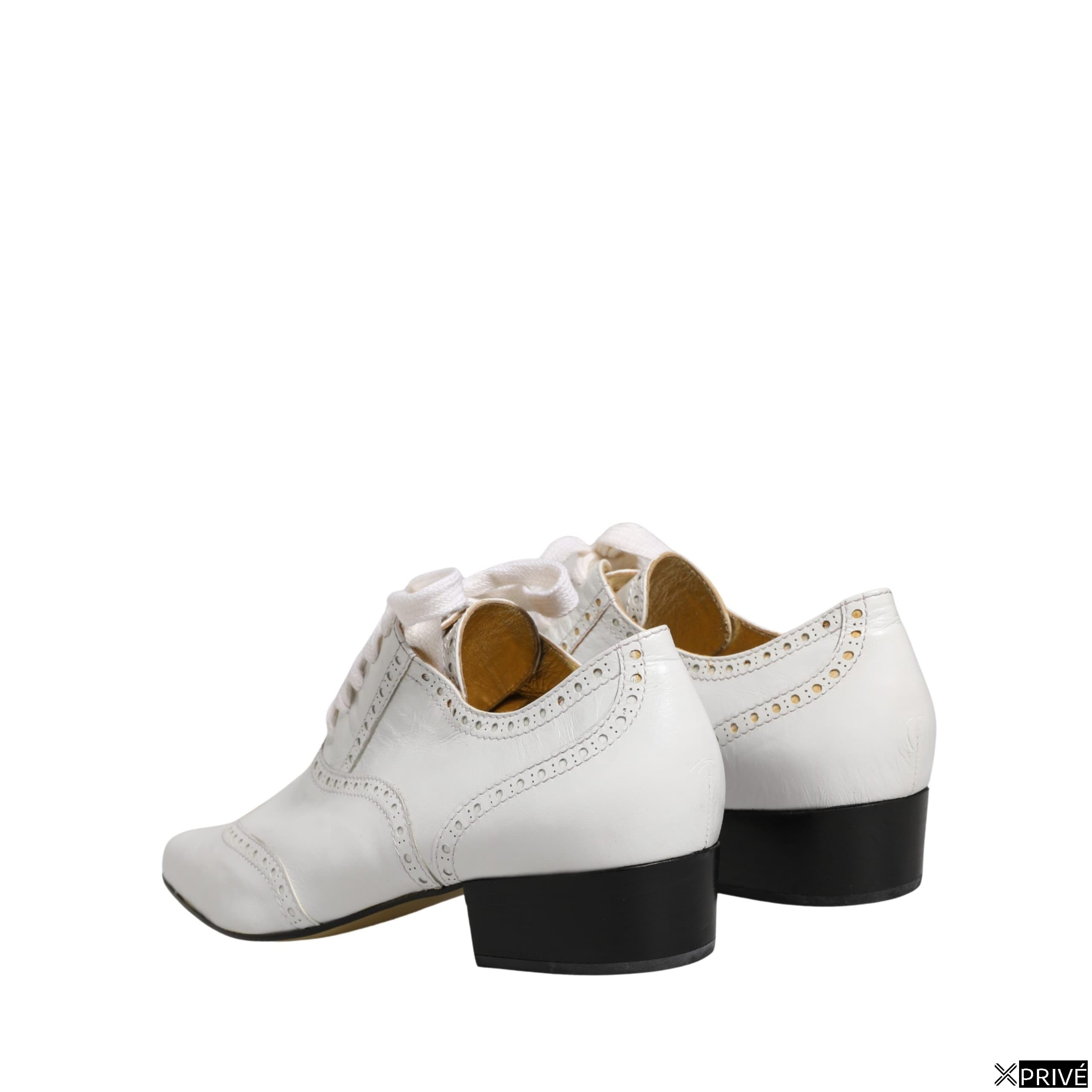 Chaussures plates blanches en Cuir — 4