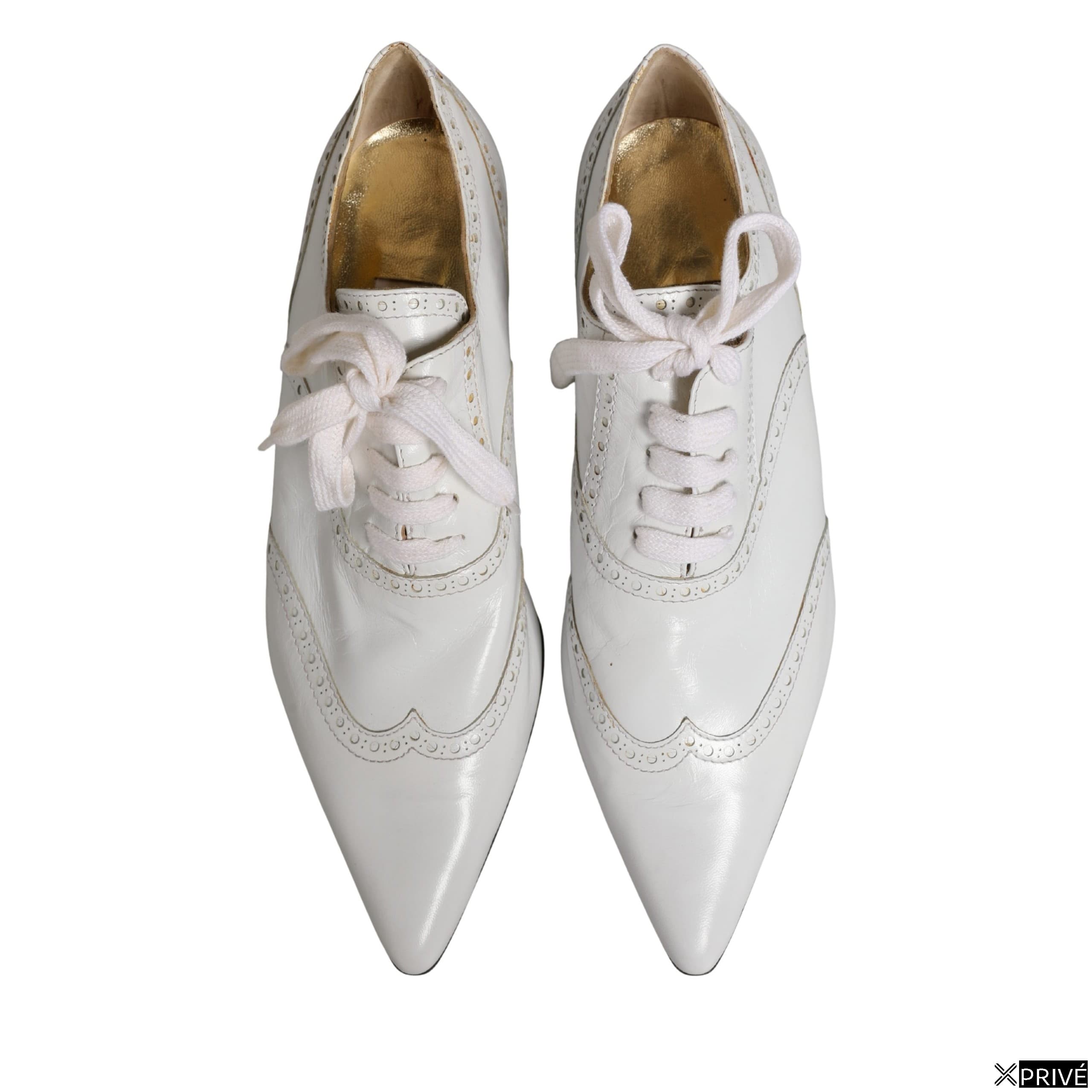 Chaussures plates blanches en Cuir — 6