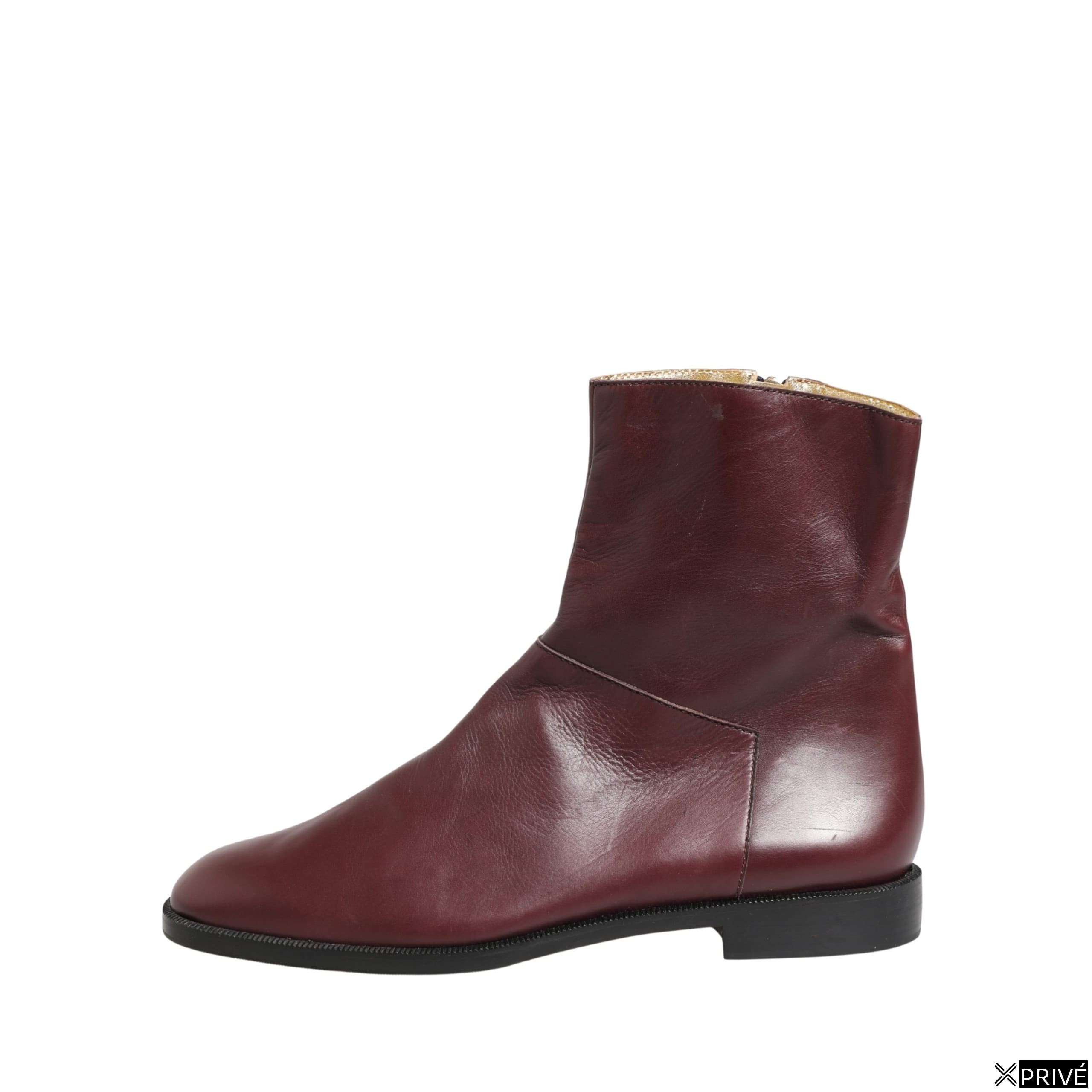 Bottes bordeaux en Cuir — 1