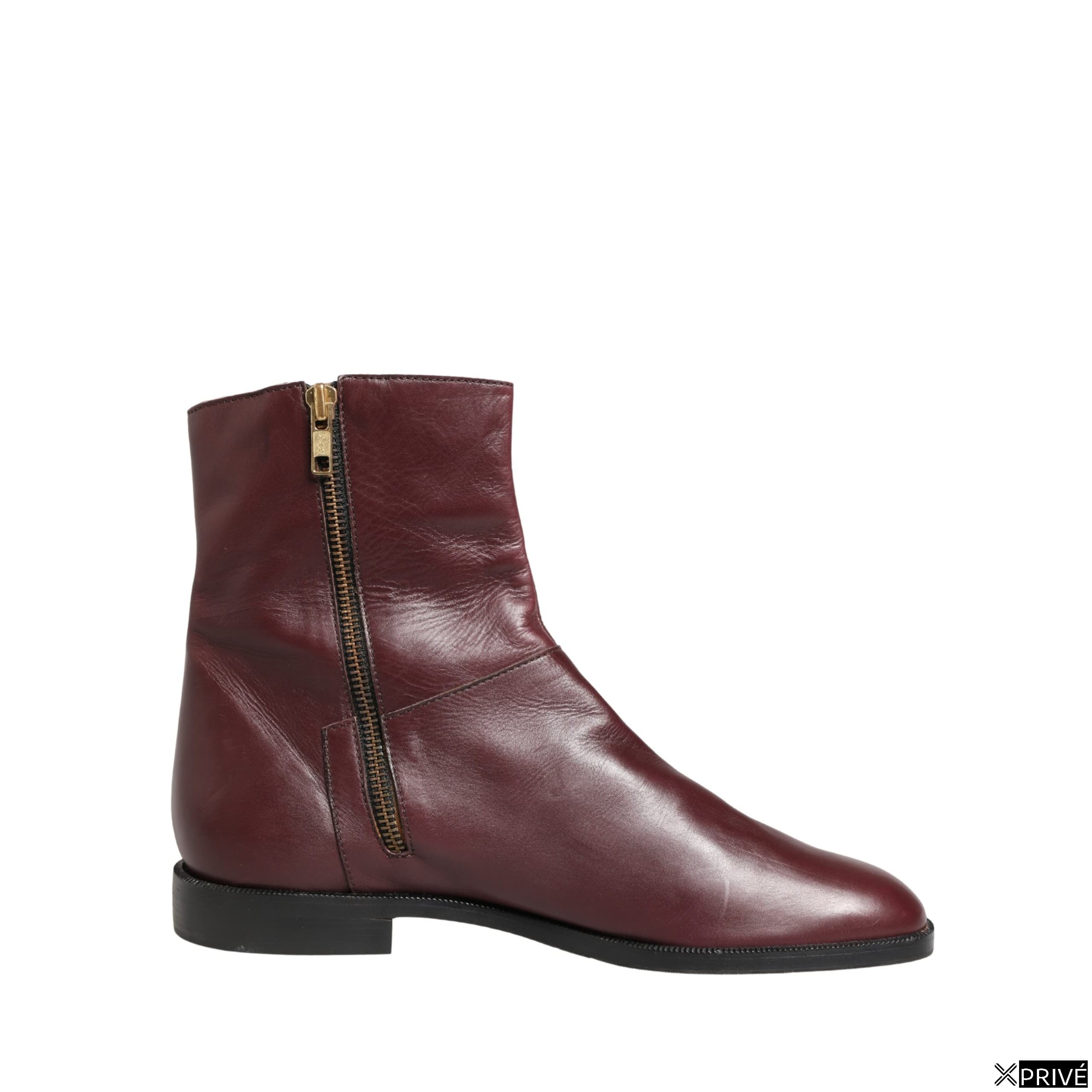 Bottes bordeaux en Cuir — 4