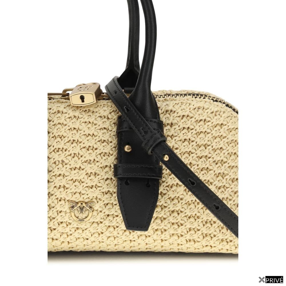 Sac bandoulière beige en Raphia — 4