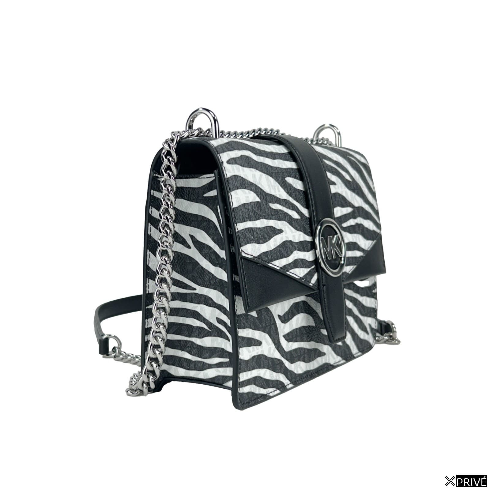 Sac porté croisé argenté en PVC — 2