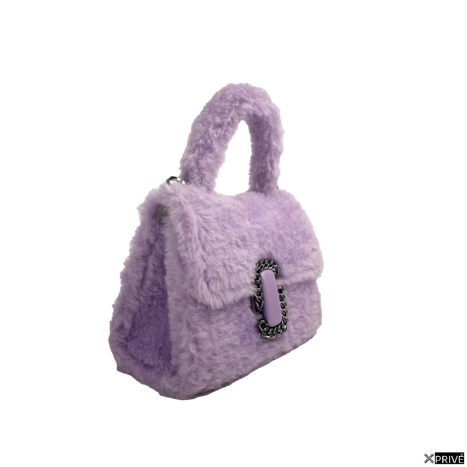 Sac porté croisé argenté en Fourrure — 2