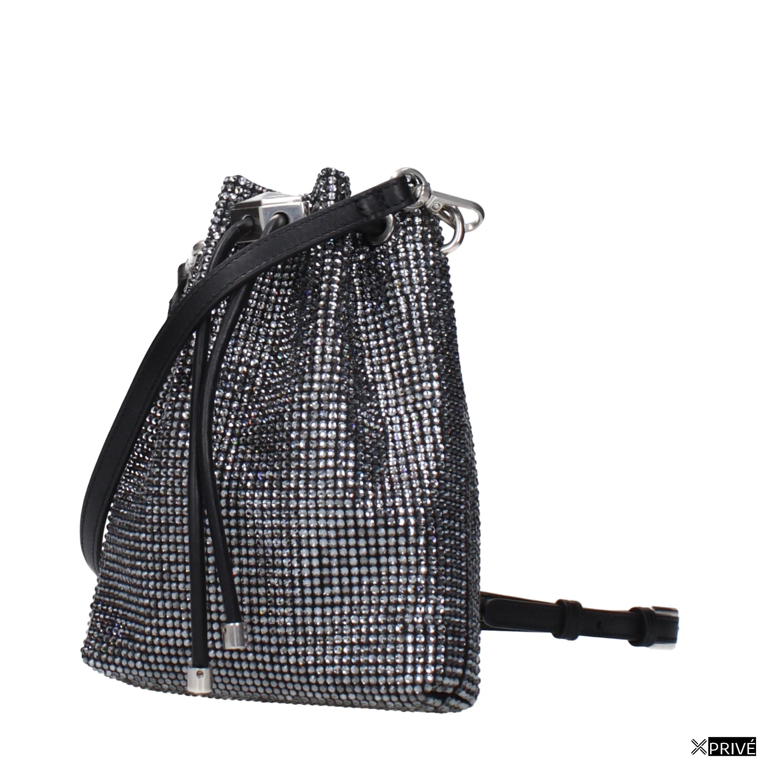 Sac porté croisé noir en Satin — 2