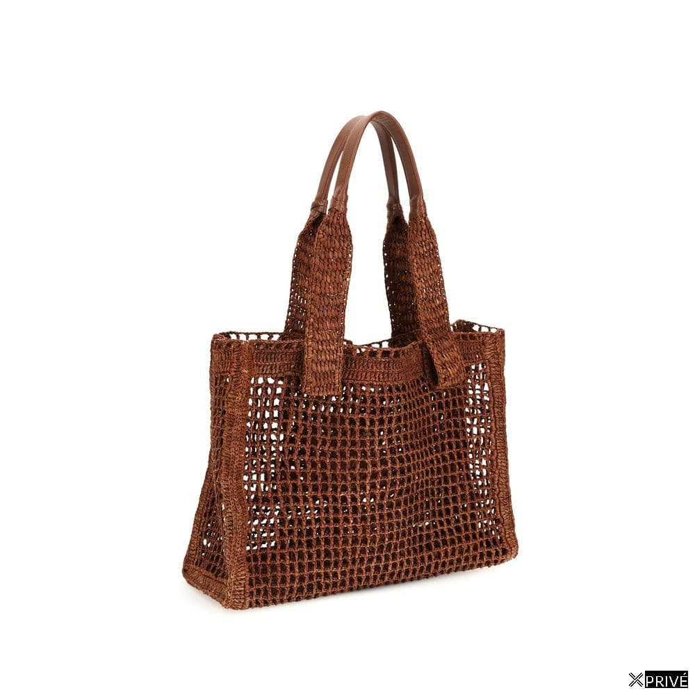 Sac bandoulière brun en Raphia — 3