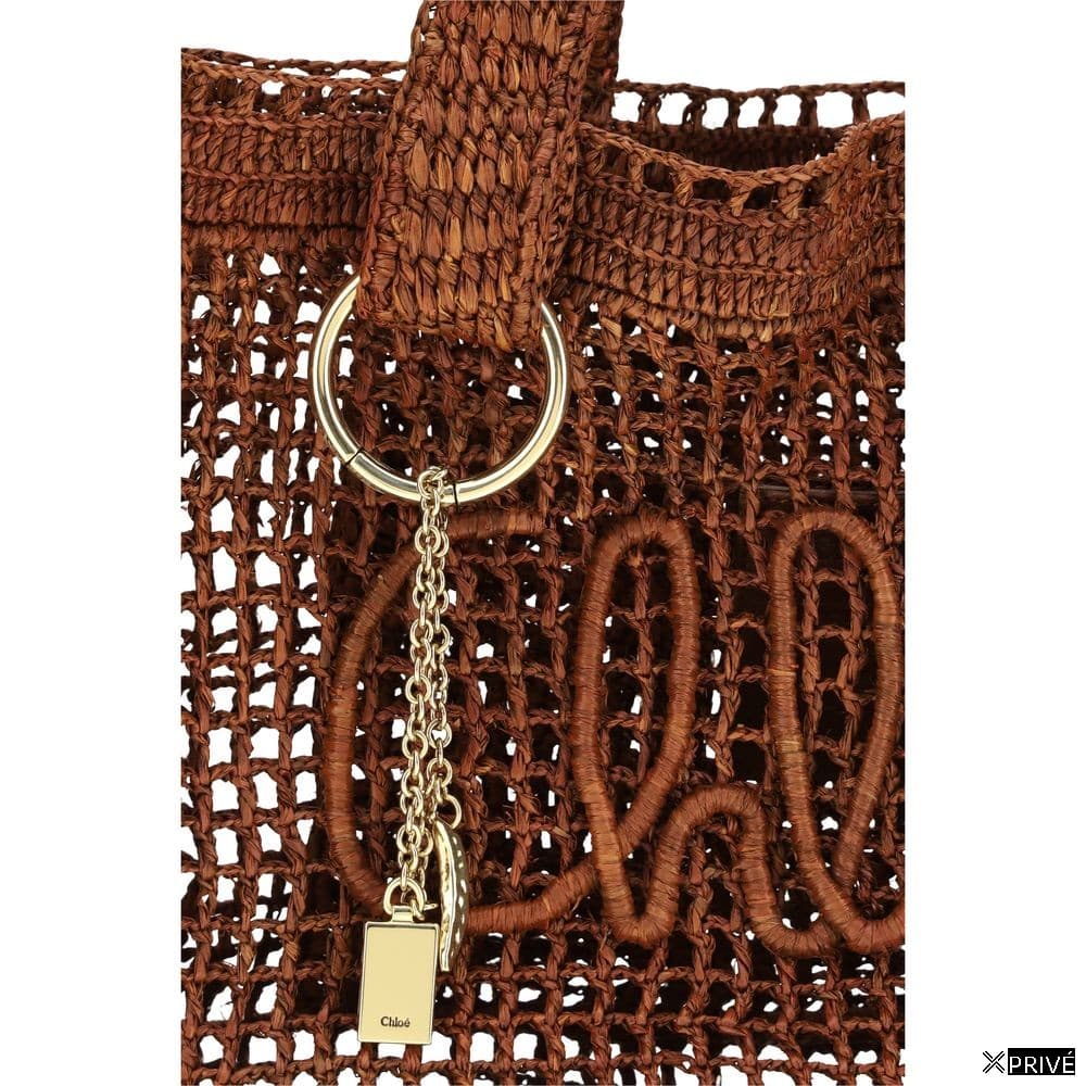 Sac bandoulière brun en Raphia — 4