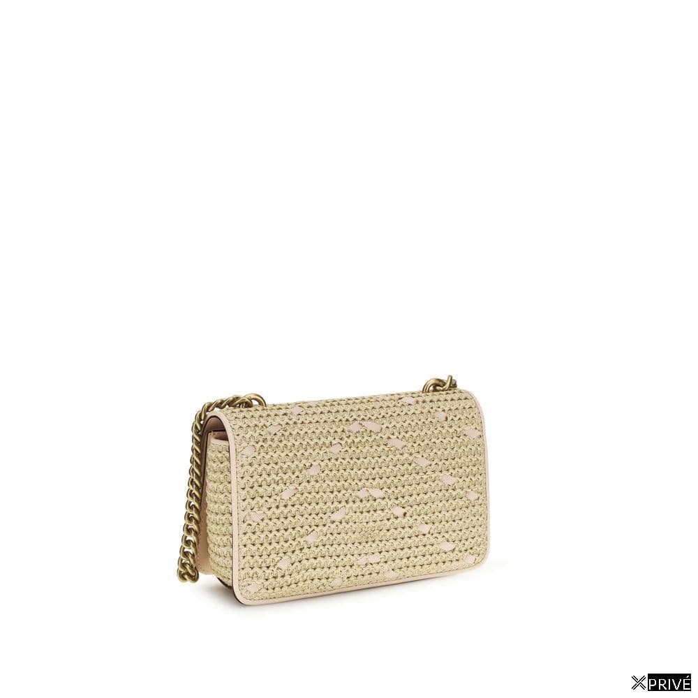 Sac bandoulière beige en Raphia — 3