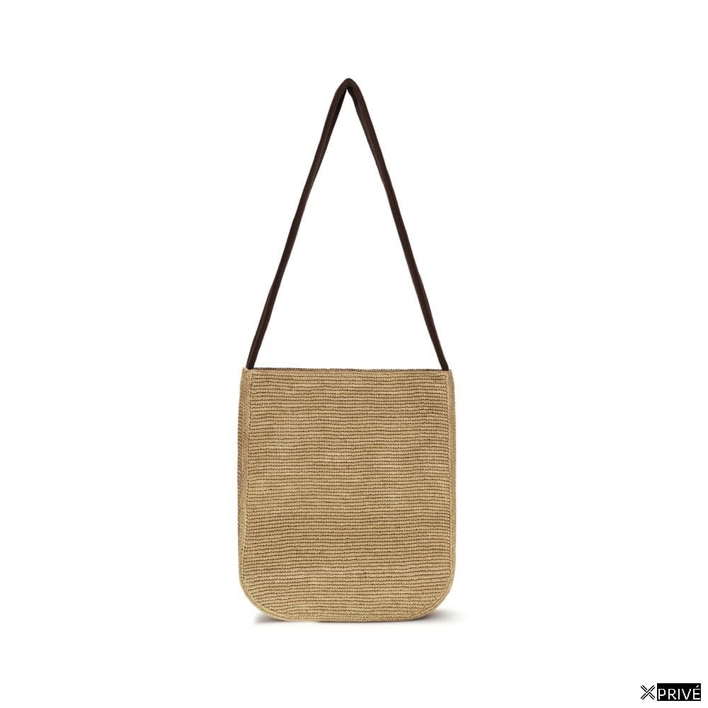 Sac bandoulière beige en Raphia — 1