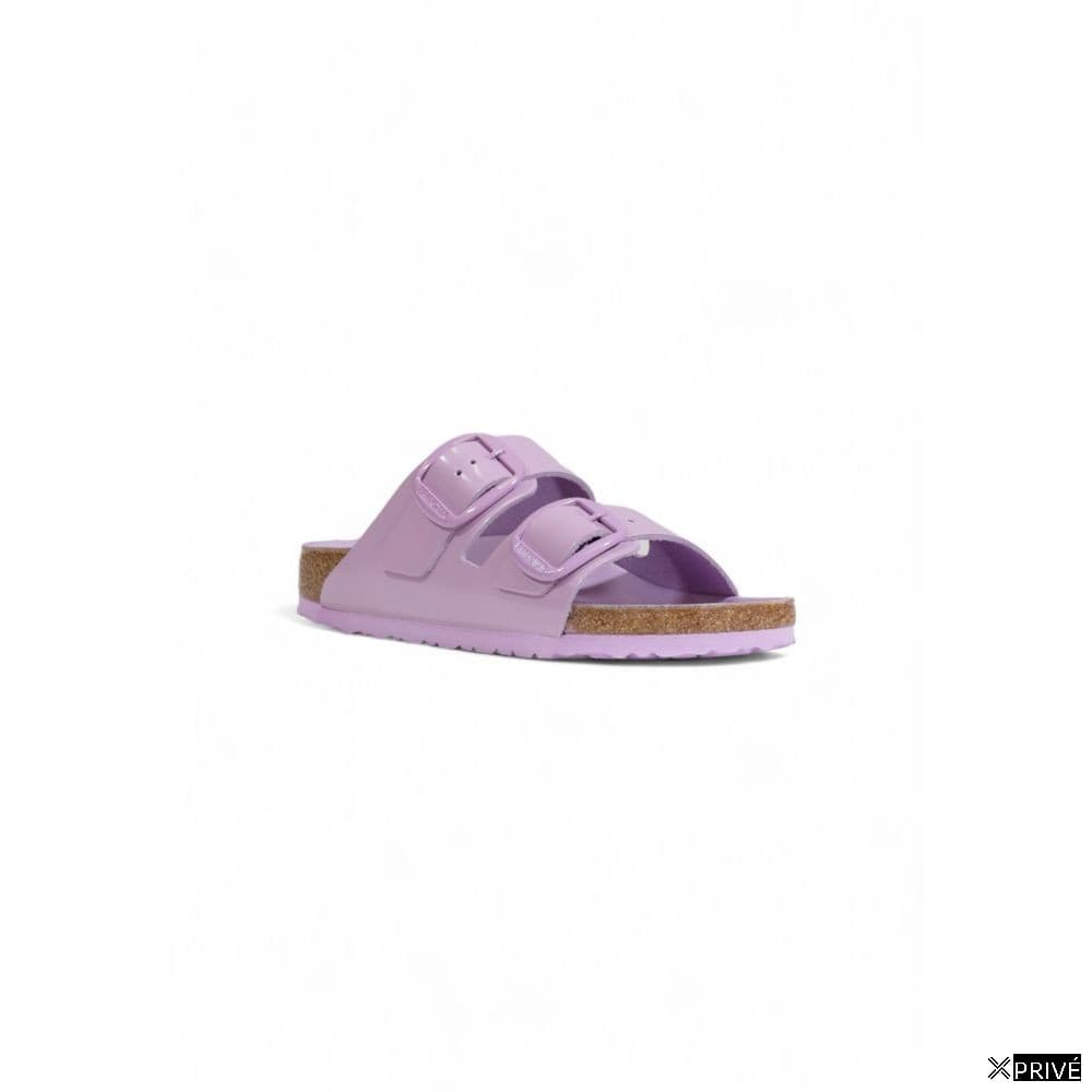 Purple Vegan Leather Flat Sandals — 3
