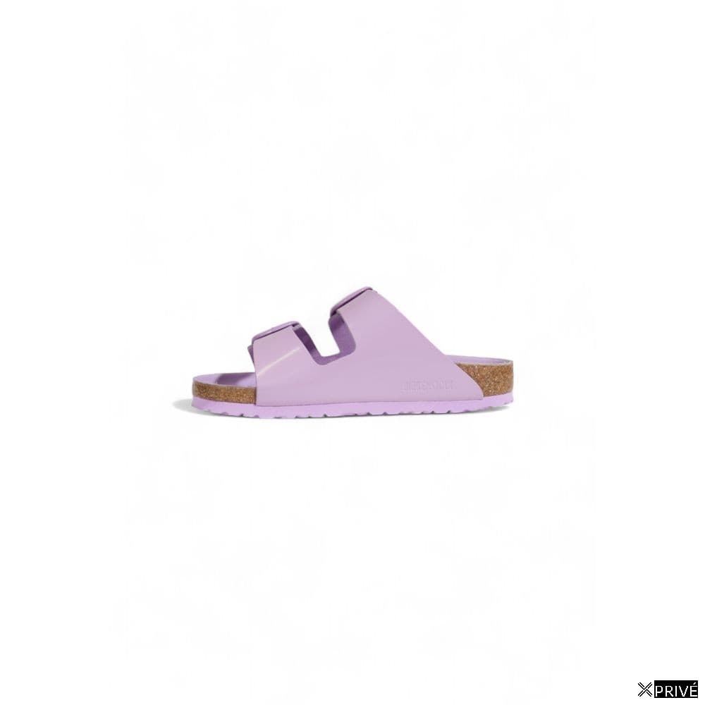 Purple Vegan Leather Flat Sandals — 2