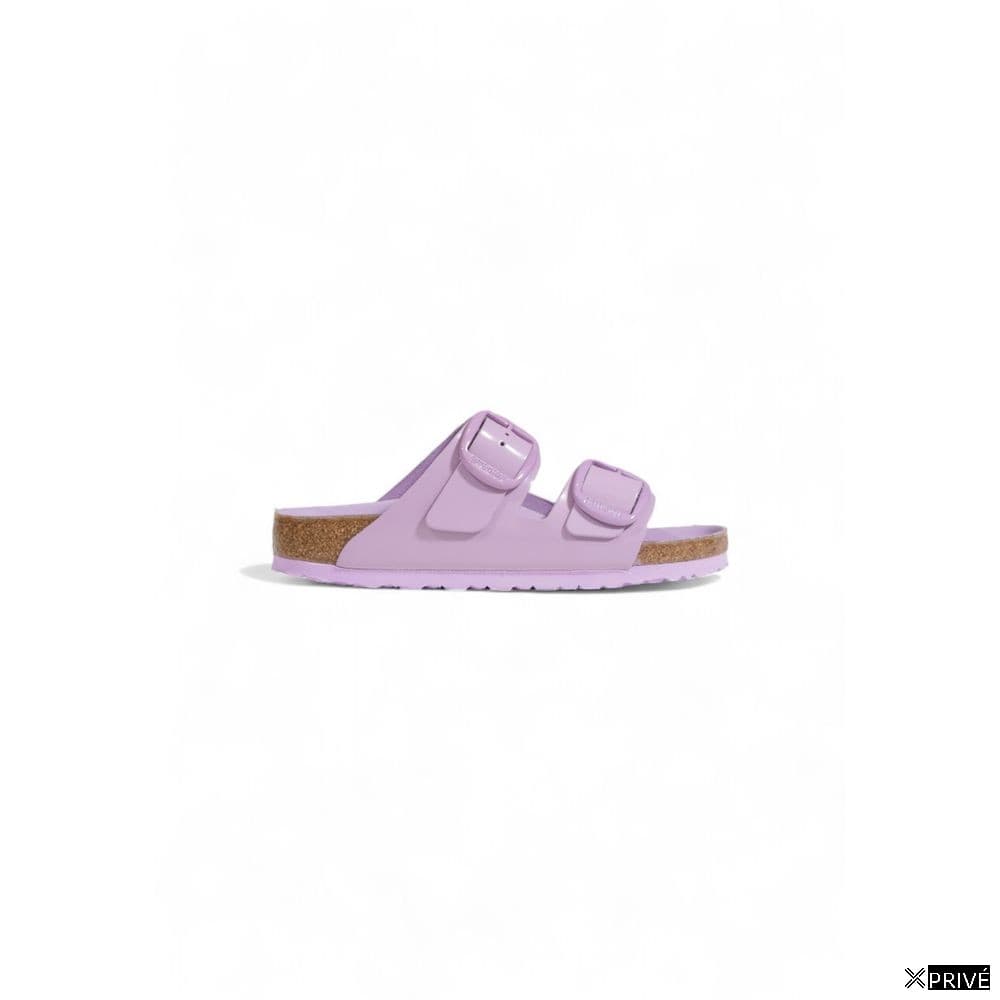 Purple Vegan Leather Flat Sandals — 1