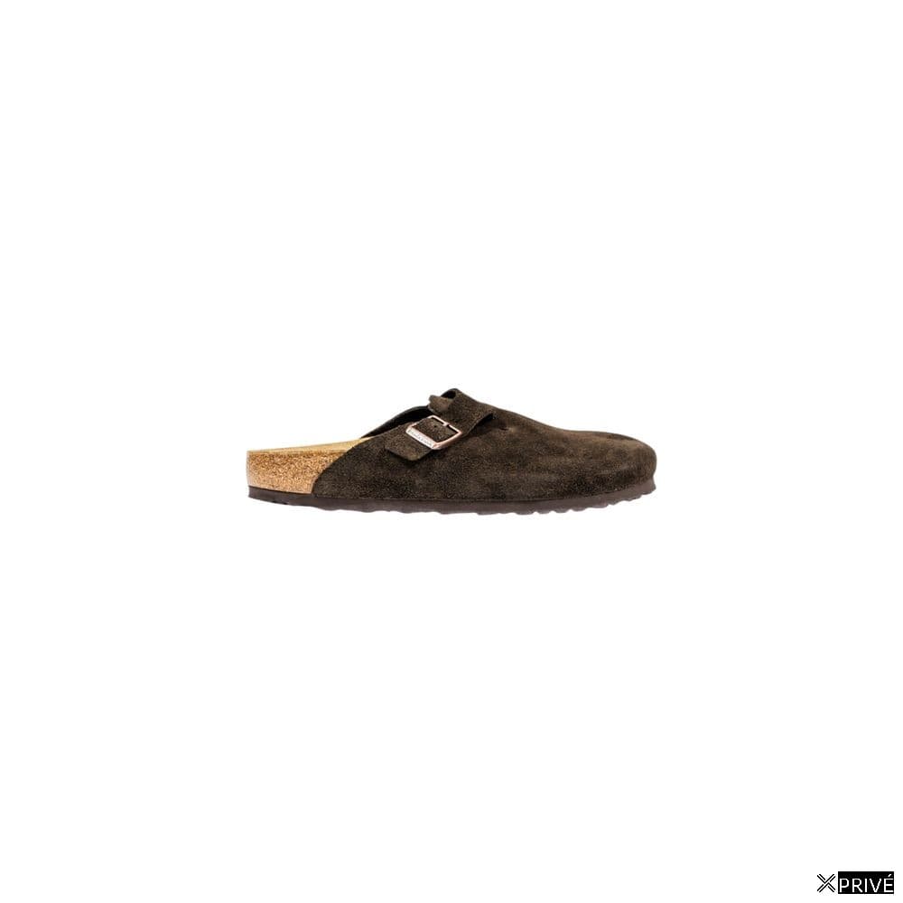 Brown Suede Leather Slippers — 1