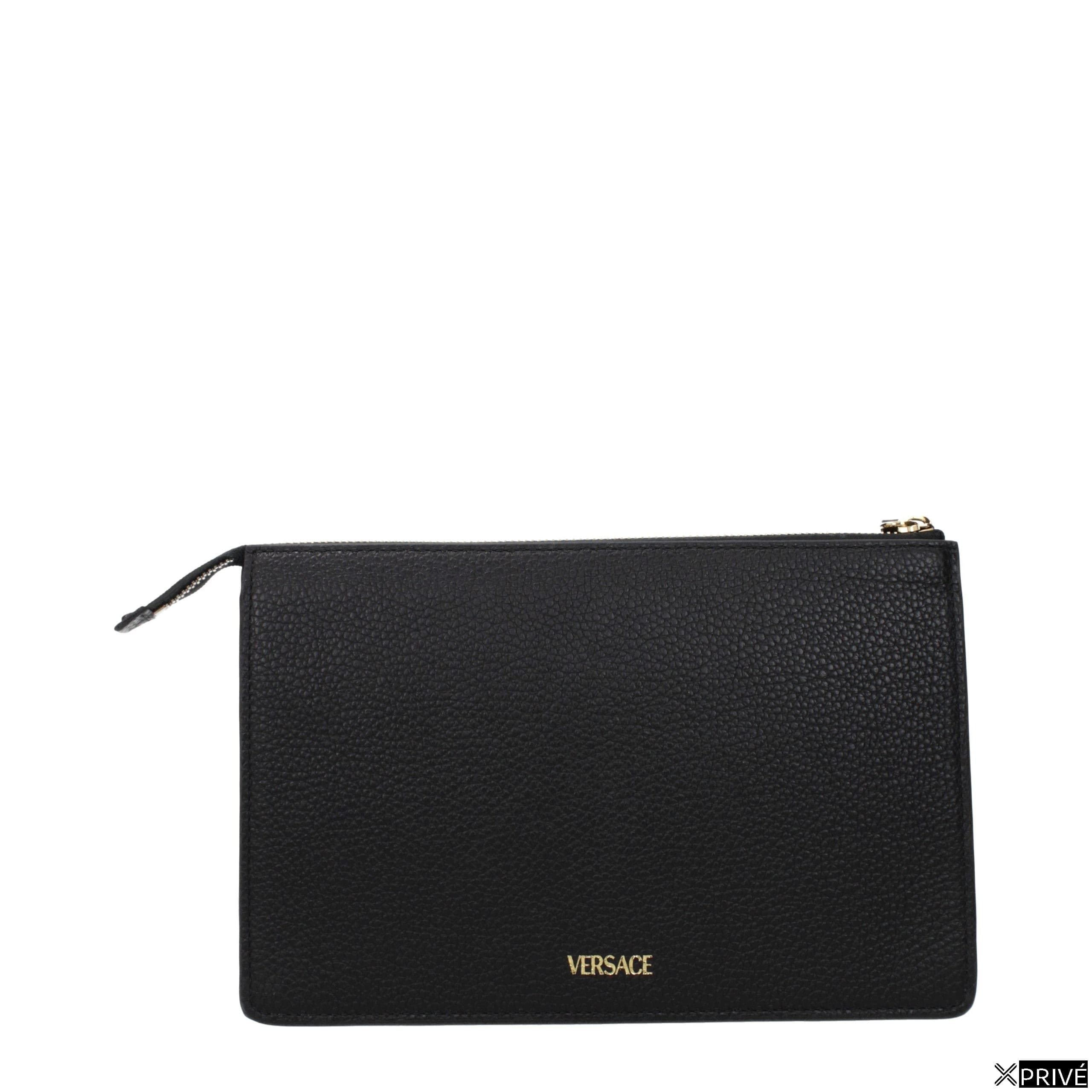 Black Leather Clutch Bag — 3