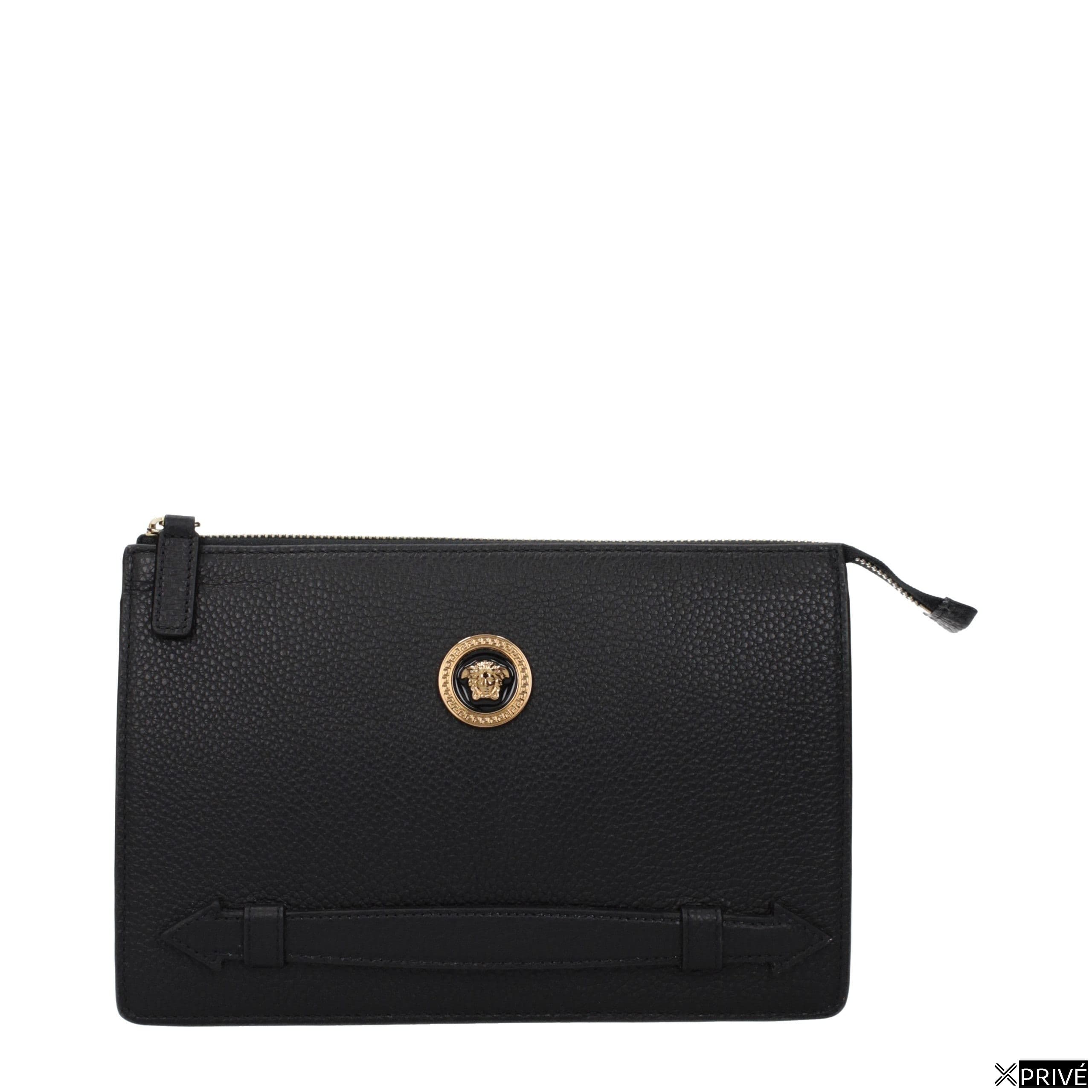 Black Leather Clutch Bag — 1