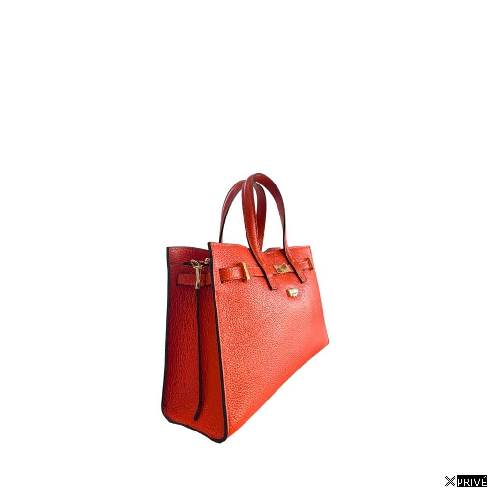 Sac bandoulière orange en Cowhide — 2