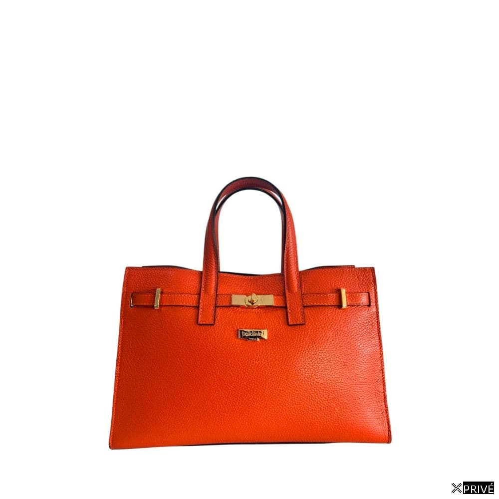 Sac bandoulière orange en Cowhide — 1