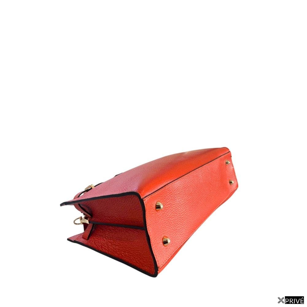 Sac bandoulière orange en Cowhide — 4
