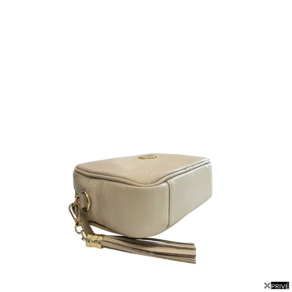Sac porté croisé beige en Cowhide — 4