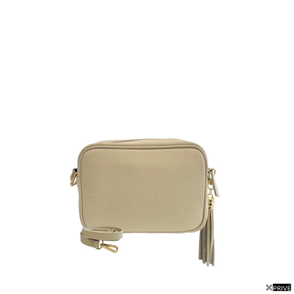 Sac porté croisé beige en Cowhide — 3