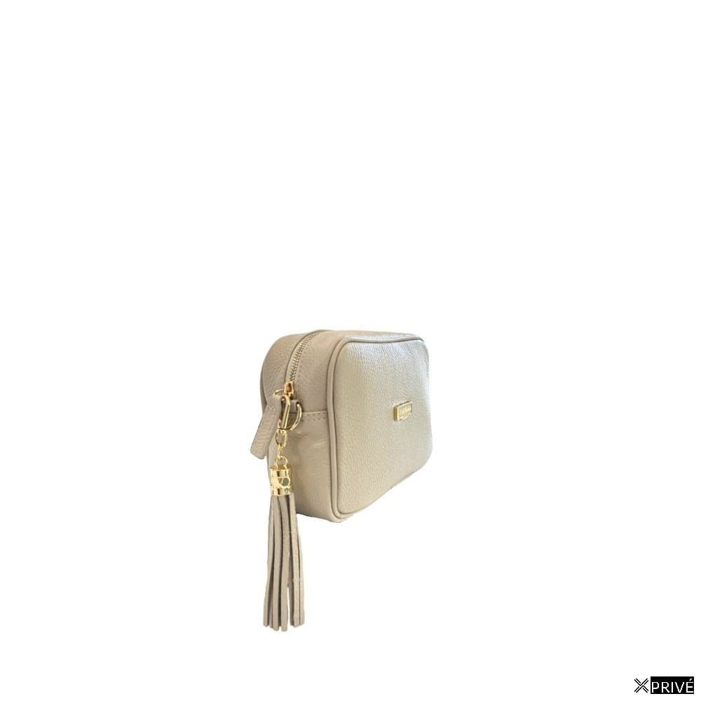 Sac porté croisé beige en Cowhide — 2